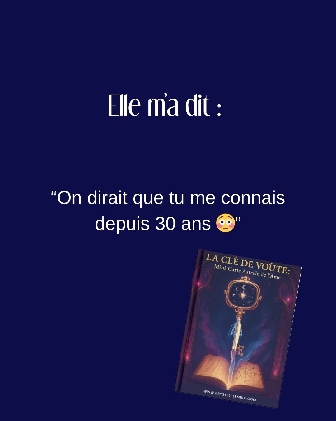 𝗘𝗹𝗹𝗲 𝗺'𝗮 𝗱𝗶𝘁 : "𝗢𝗻 𝗱𝗶𝗿𝗮𝗶𝘁 𝗾𝘂𝗲 𝘁𝘂 𝗺𝗲 𝗰𝗼𝗻𝗻𝗮𝗶𝘀 𝗱𝗲𝗽𝘂𝗶𝘀 30 𝗮𝗻𝘀, &ccedil;𝗮 𝗳𝗮𝗶𝘁 𝘂𝗻 𝗽𝗲𝘂 𝗽𝗲𝘂𝗿." 🤯

C&rsquo;est le retour  de la cliente apr&egrave;s avoir re&ccedil;u sa 𝗖𝗹&eacute; 𝗱𝗲 𝗩𝗼&