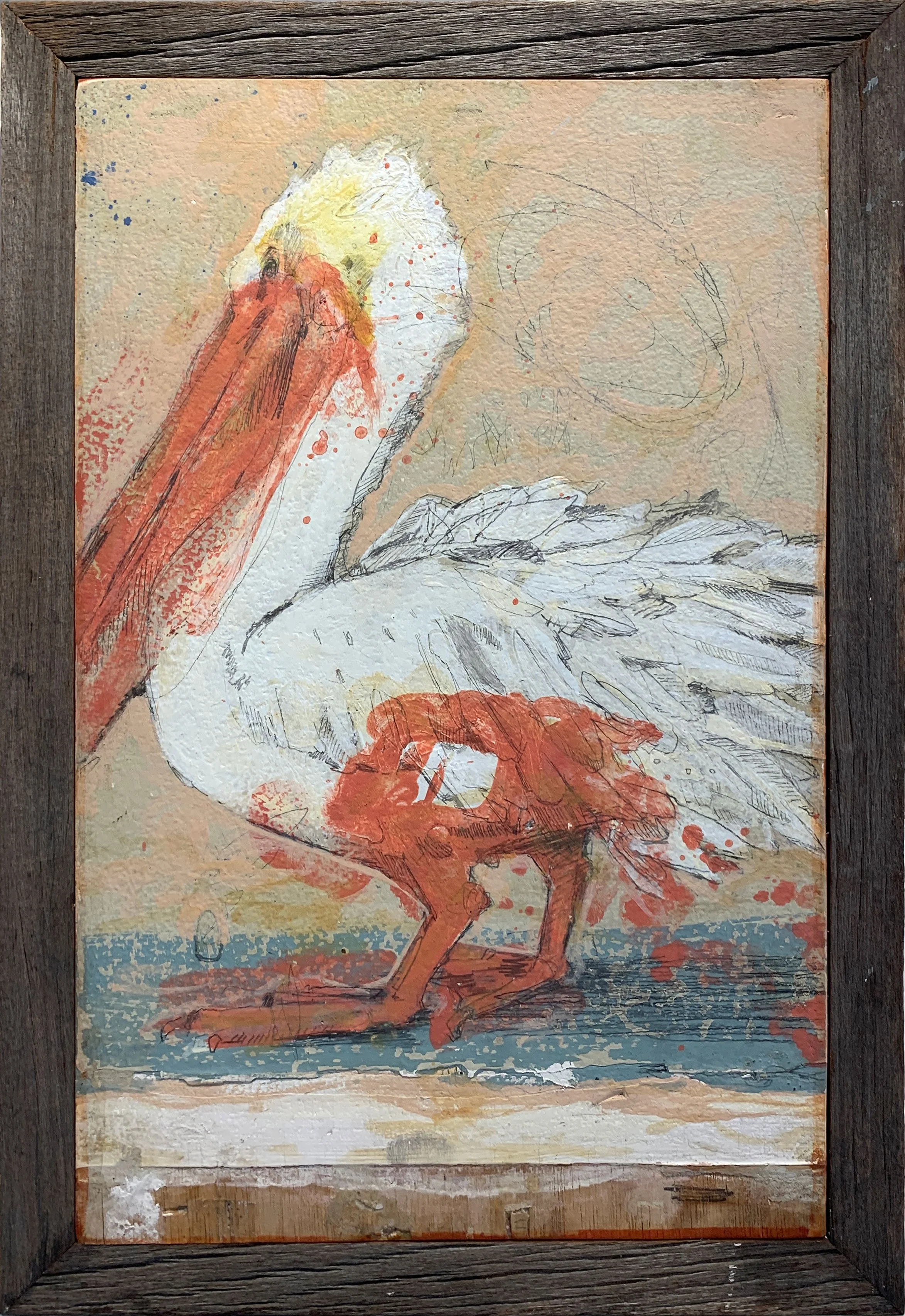  the pell i can’t,  
mixed media on panel, 
15.5” x 10.5”, framed

