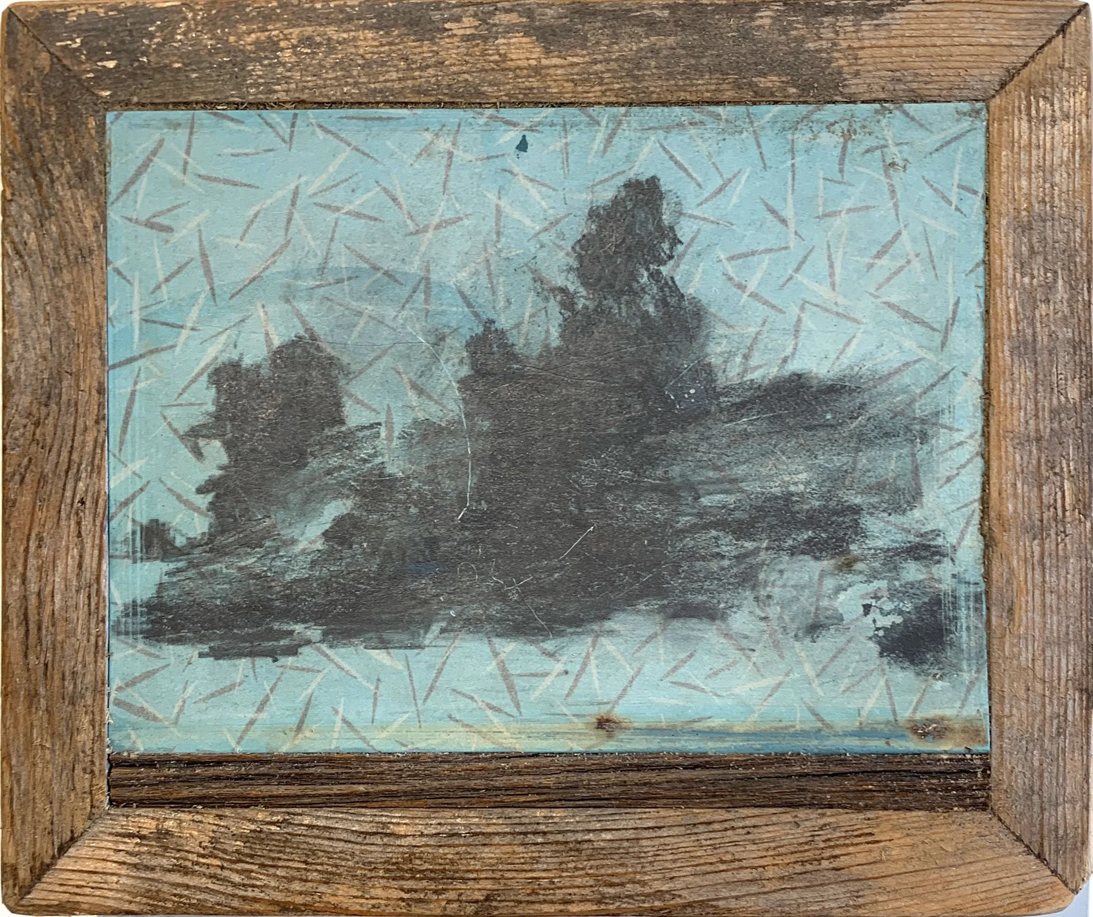 béte noire, 
mixed media on panel, 
6.5” x 7.5”, framed

