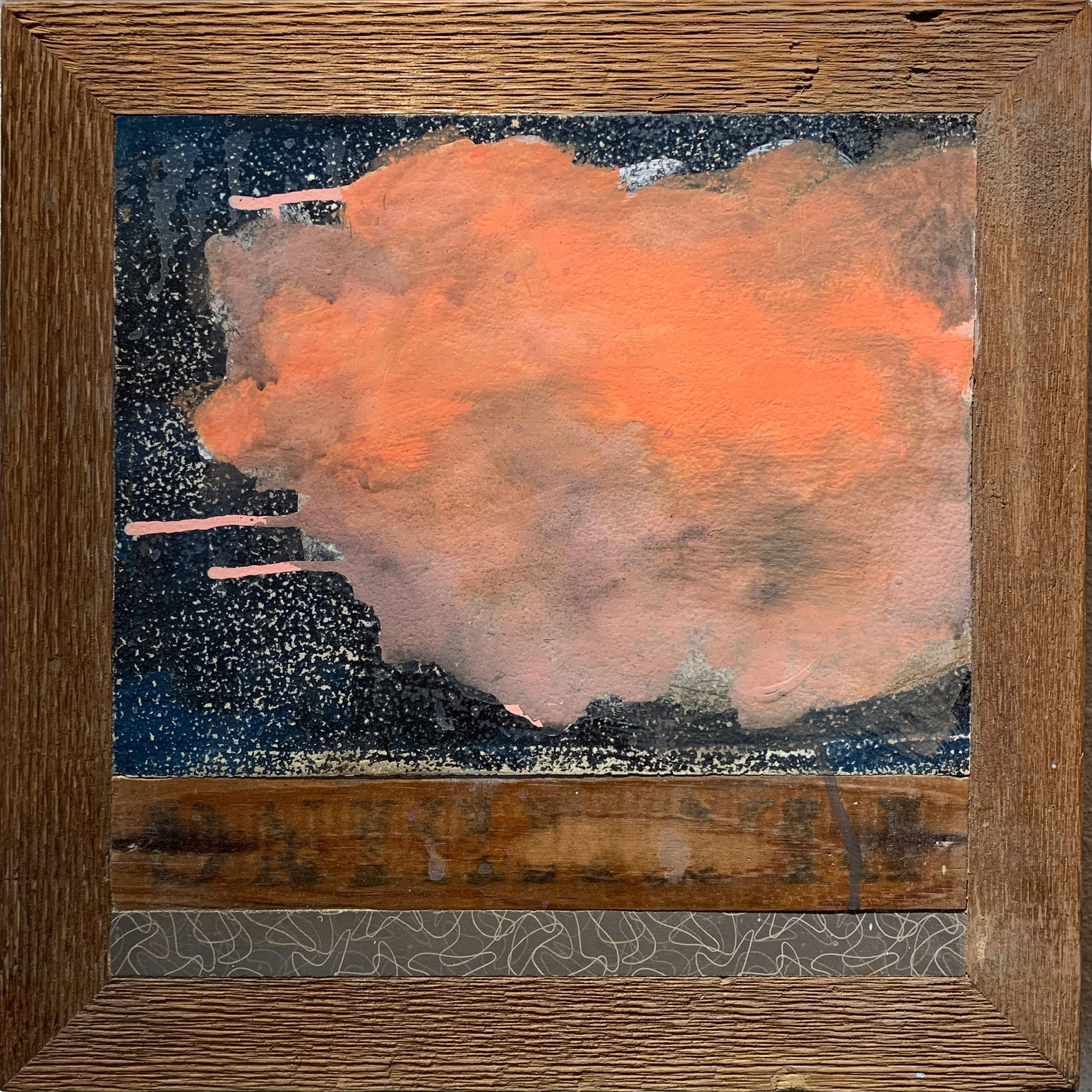 night swim, 
mixed media on panel, 
16” x 16” , framed

