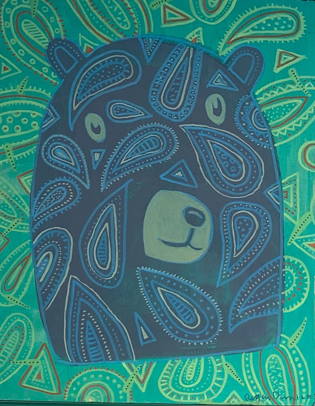 Bear Season #2
oil, acrylic, pencil on canvas
14" x 11" 

