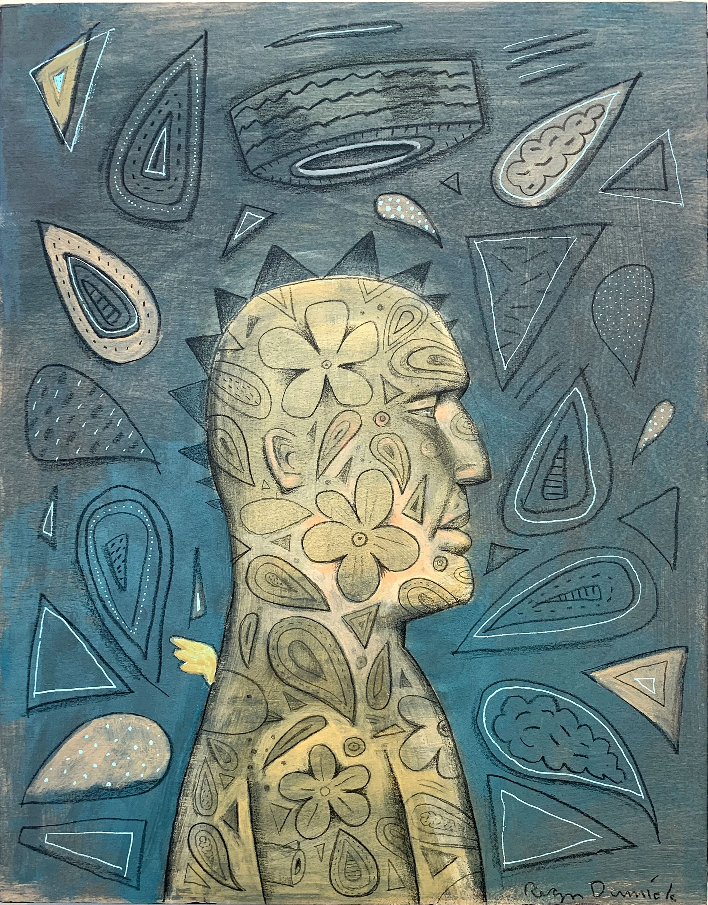 Angels of Akron #2
oil, acrylic, pencil on canvas
14" x 11" 

