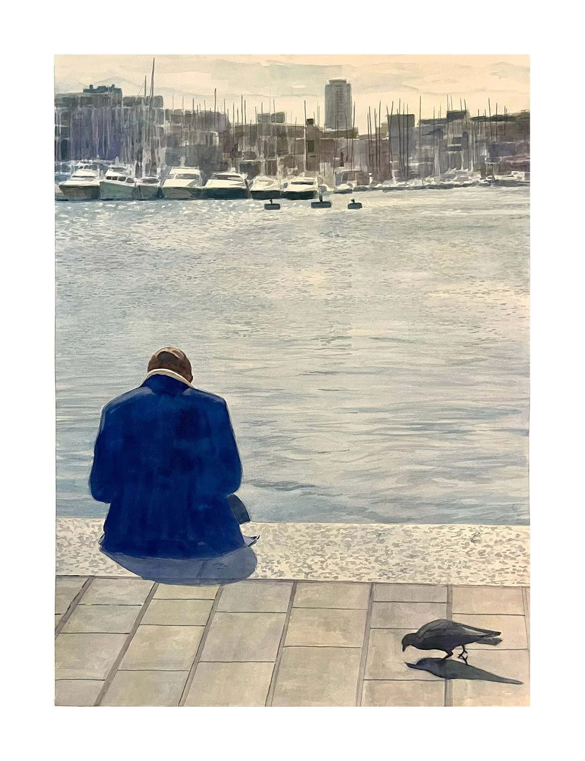 Late Afternoon (Marina Marseille)
watercolor on paper - framed
