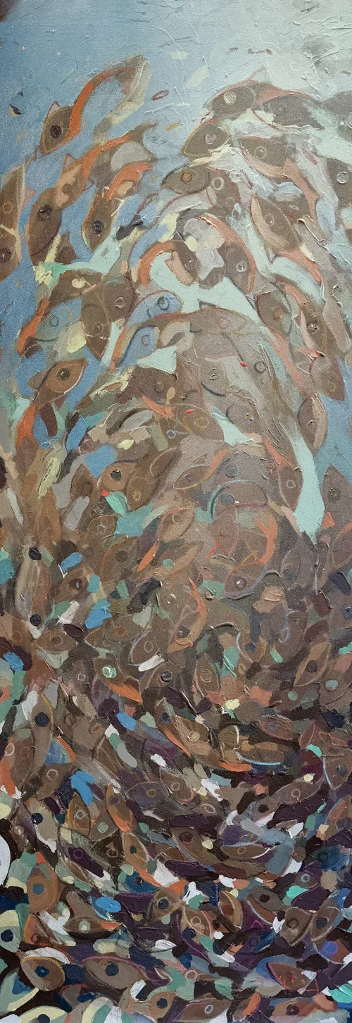 MUDDY WATERS
oil + acrylic on canvas
72” x 26”