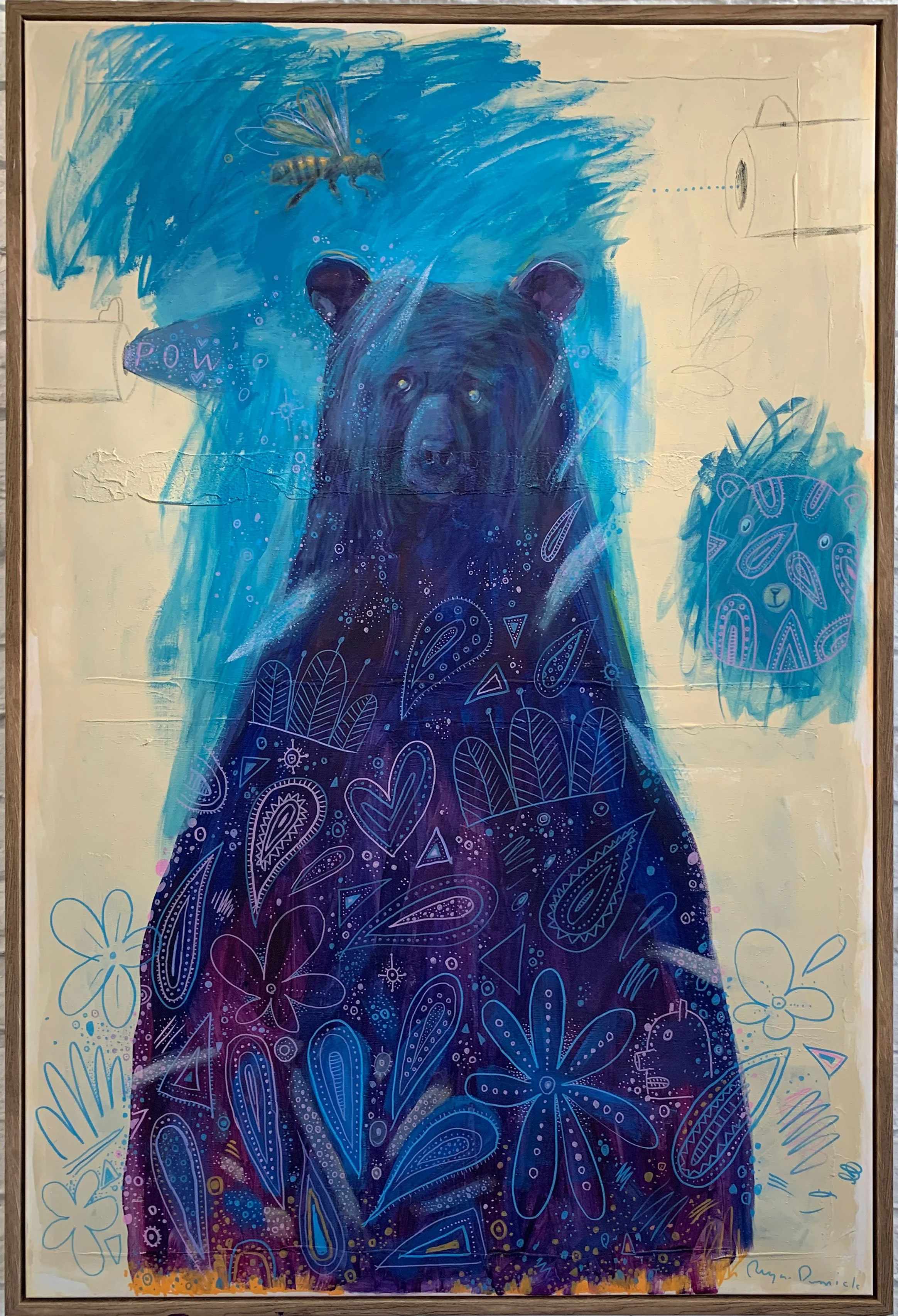 POW no 2.
oil, acrylic, pencil on canvas
60" x 40" - framed

