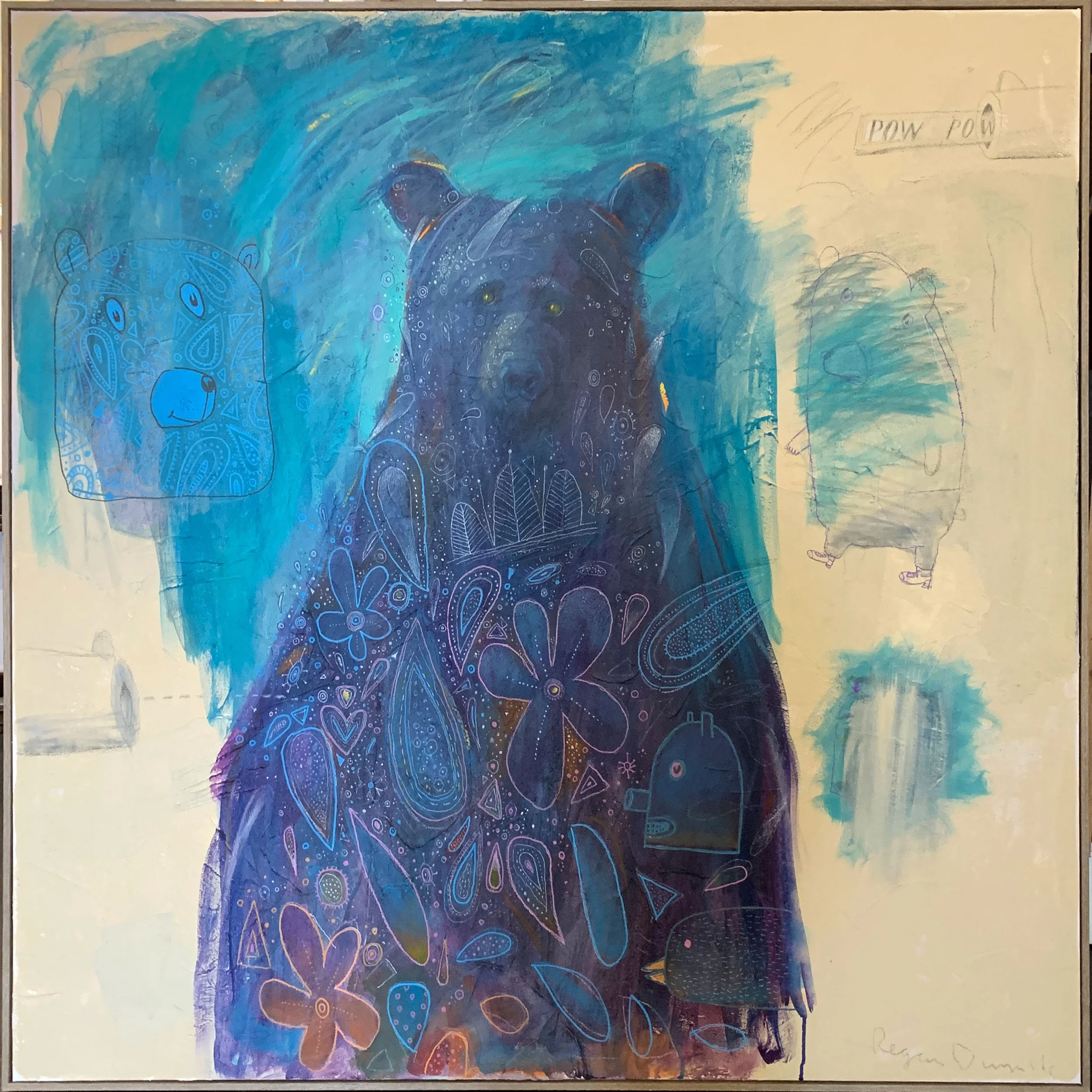 POW no 1.
oil, acrylic, pencil on canvas
49" x 49" - framed

SOLD