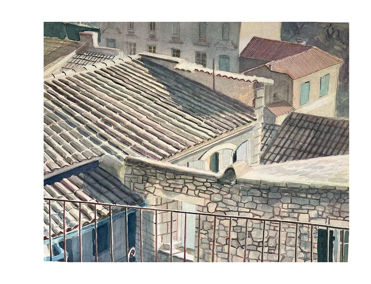 Late Morning (Rooftops, Lacoste)
watercolor on paper - framed
