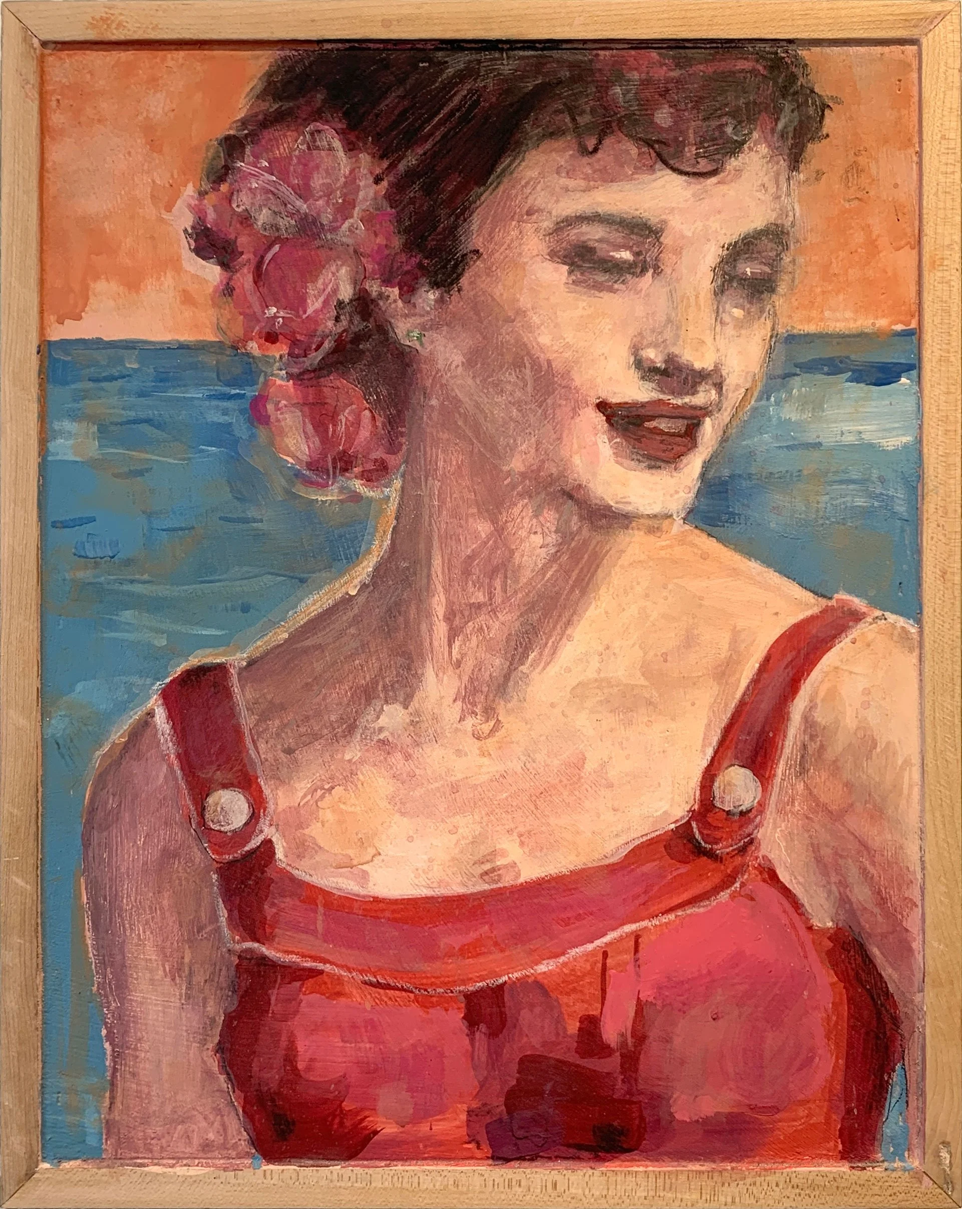 have you seen the lady fare?, 
mixed media on panel, 
16” x 12”, framed

