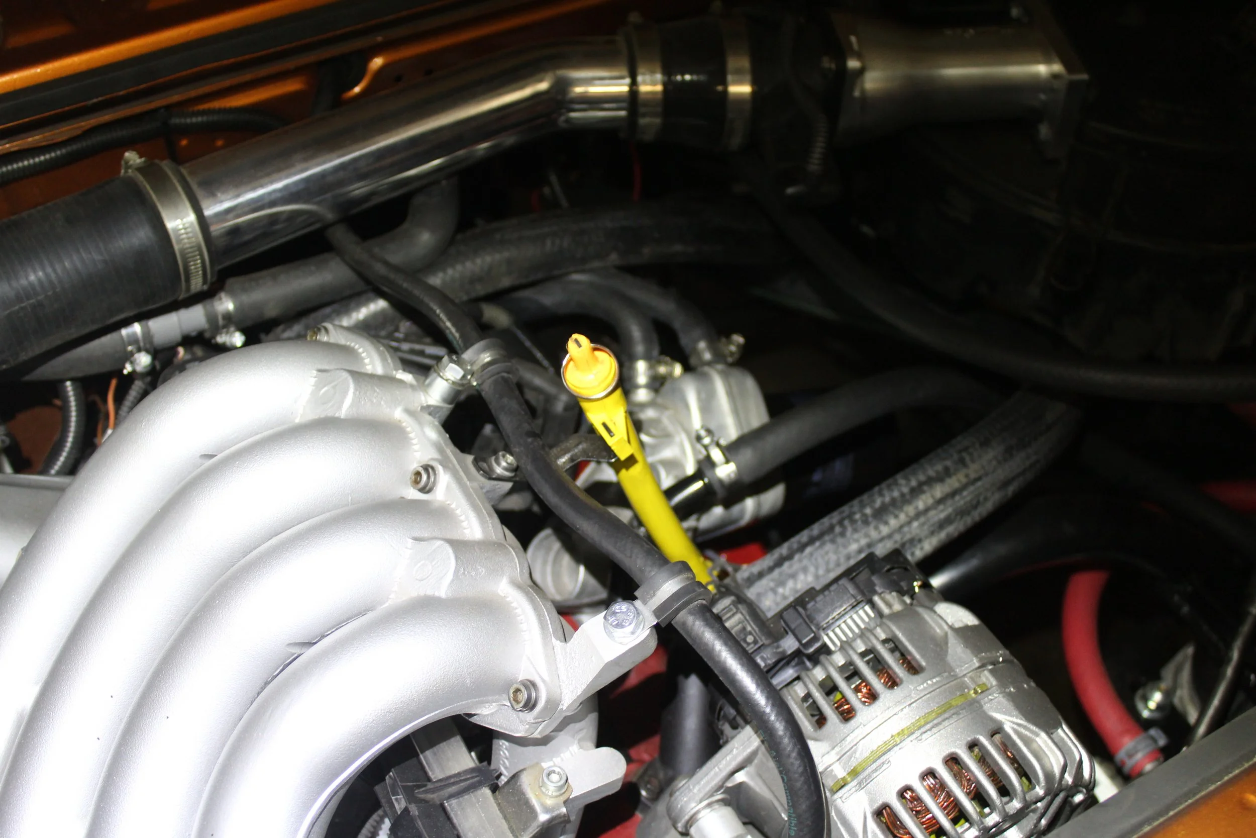 Close-up of a donor vehicle with a 2.0L BEV engine.