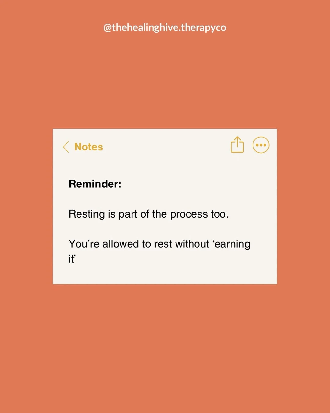 Reminder of the day🩷🧡

👉🏻 FOLLOW @thehealinghive.therapyco for more relatable content + how we challenge traditional mental health therapy 🛋️✨

Looking to start therapy? Our therapists are accepting new clients across Canada and in-person in Cal