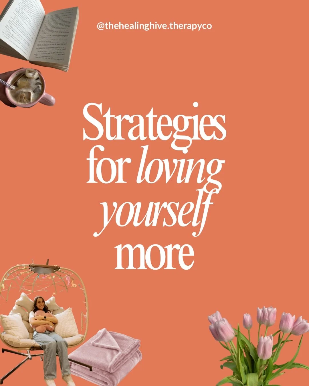 strategies for loving yourself more, from therapists🩷🧡

👉🏻 FOLLOW @thehealinghive.therapyco for more relatable content + how we challenge traditional mental health therapy 🛋️✨

Looking to start therapy? Our therapists are accepting new clients a