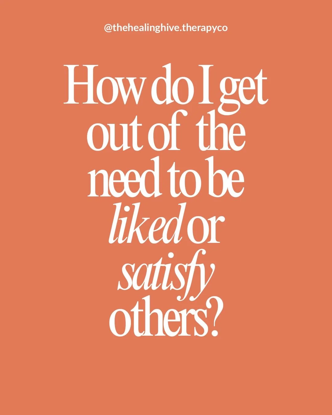 it&rsquo;s hard to let go of the need to please others, but here&rsquo;s some insight into some starting steps🩷🧡 

👉🏻 FOLLOW @thehealinghive.therapyco for more relatable content + how we challenge traditional mental health therapy 🛋️✨

Looking t