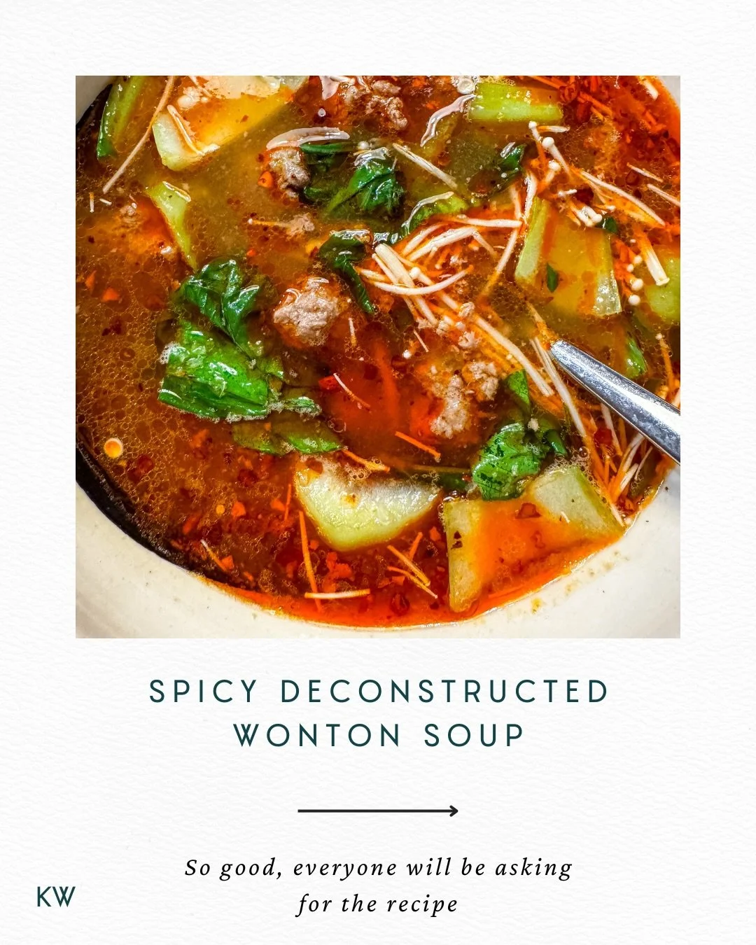 This recipe was inspired by the Deconstructed Wonton Soup from Eat Figs, Not Pigs. I loved the flavor profile and adapted it to an animal-based version that&rsquo;s higher in protein, deeply warming, and easier on digestion. 

I used ground bison, pa