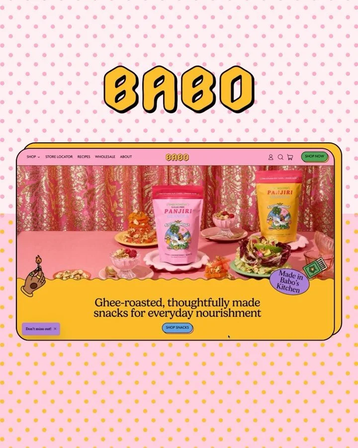 Working on @babosconceptkitchen website was so fun!!!

From the color palette to the illustrations, every page was designed to highlight the brand story, product details, and the world of Babo&rsquo;s Kitchen ☀️🌸

Brand: @babosconceptkitchen
Website