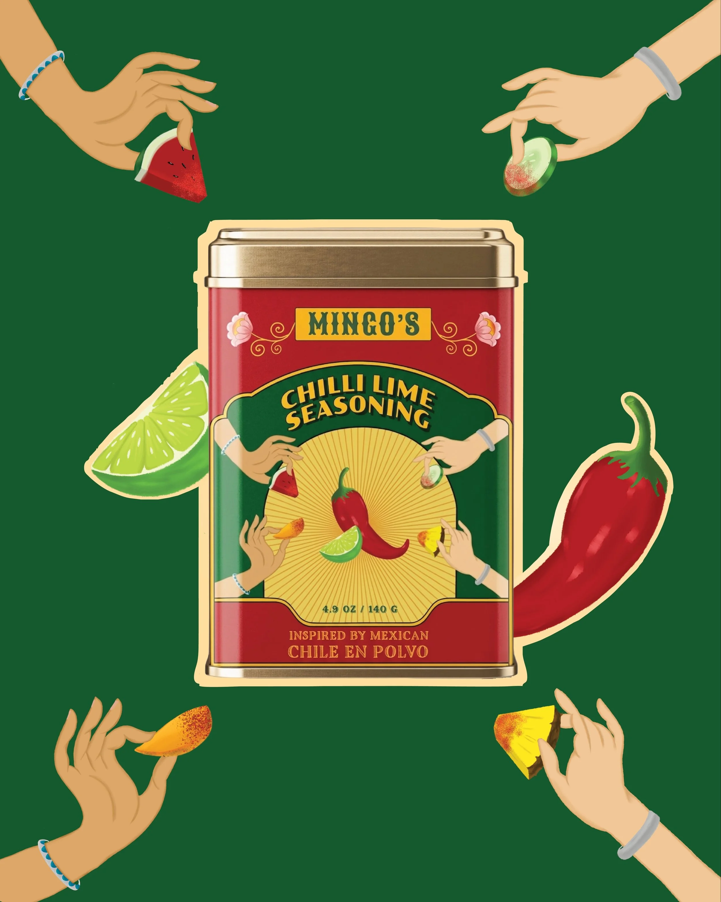 A little brujer&iacute;a from the archives 🌶️

This direction didn&rsquo;t make it to the final packaging, but we had way too much fun creating it to keep it hidden.

The four hands coming in from each direction represent different generations passi