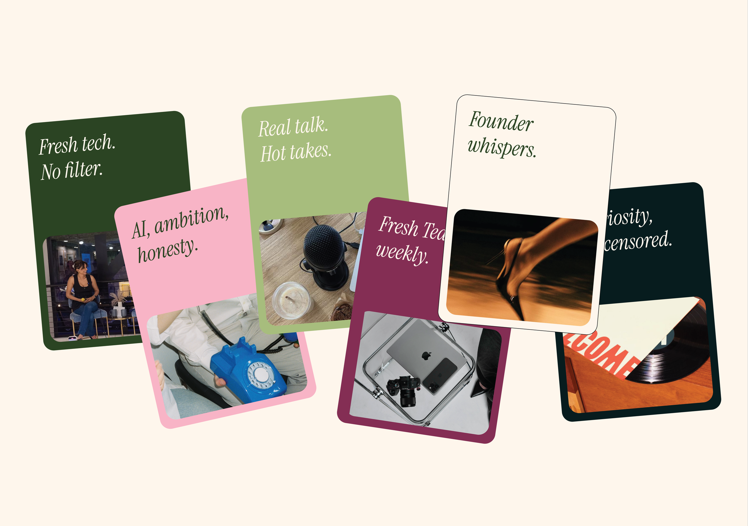 A brand design project for Tea in Tech, a community platform connecting AI, technology, and thoughtful conversation.