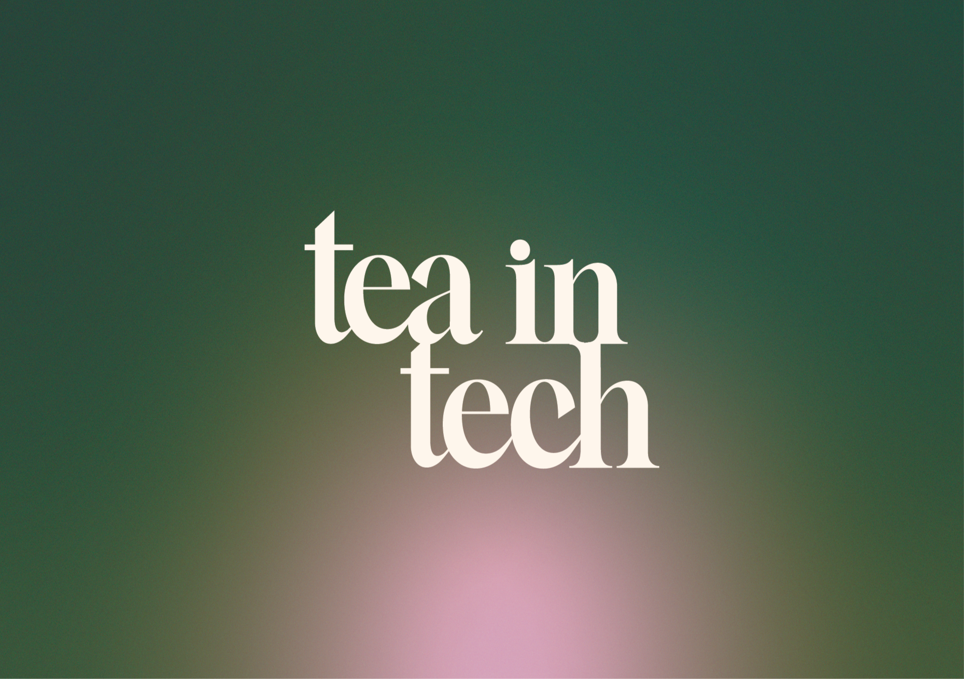A brand design project for Tea in Tech, a community platform connecting AI, technology, and thoughtful conversation.