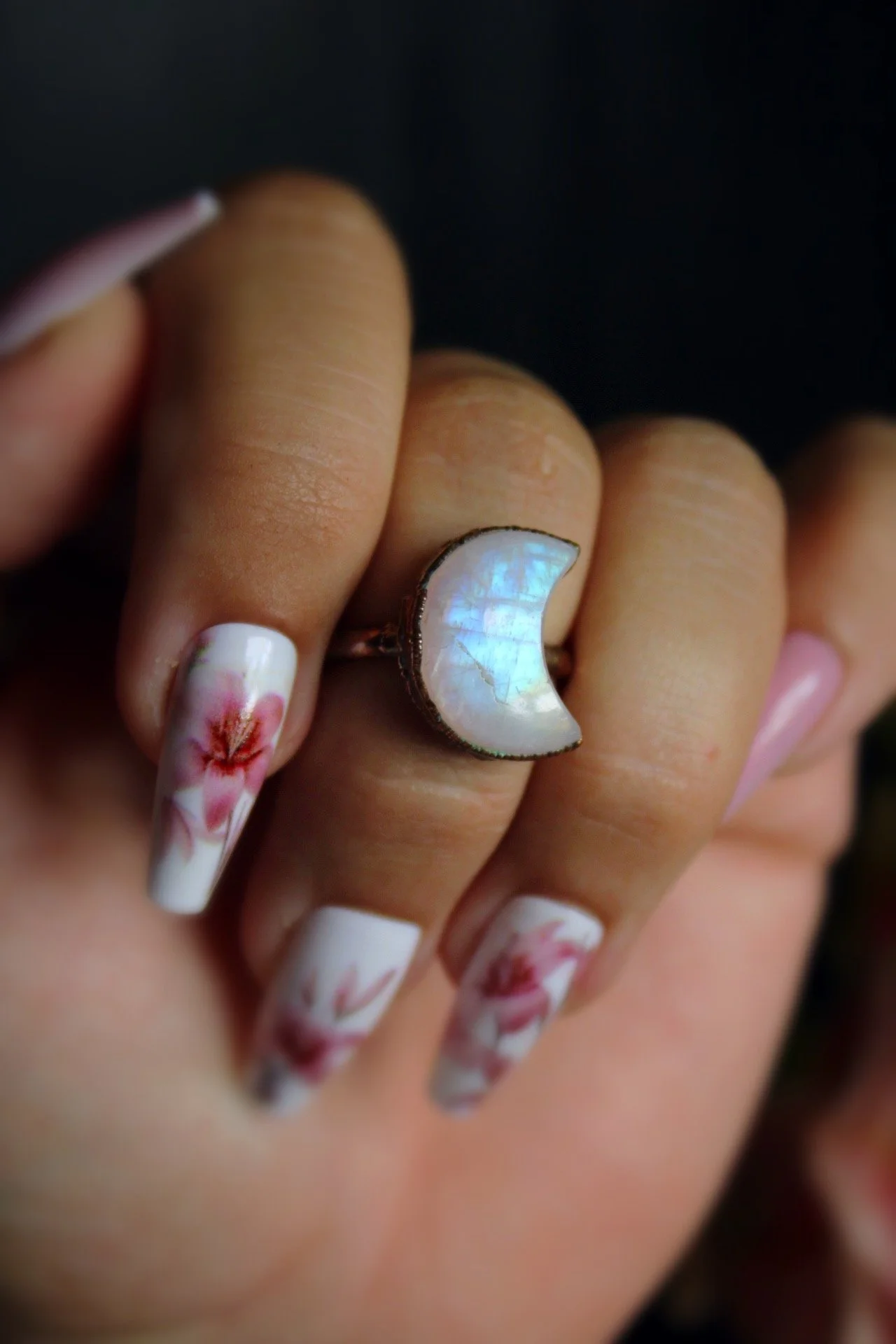 Discounted Moonstone Moon ring size 8.5