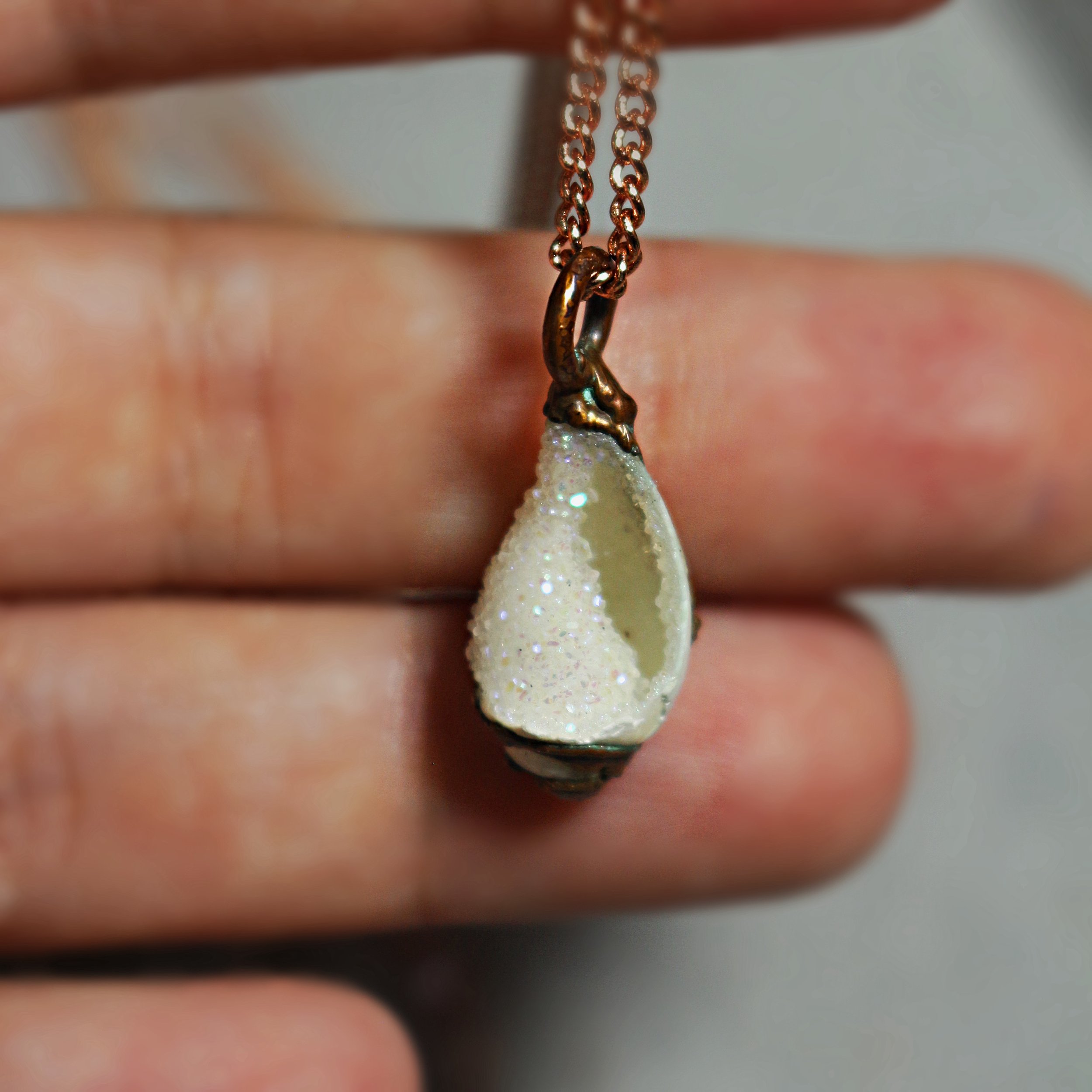 Angel aura Spiralite fossil necklace