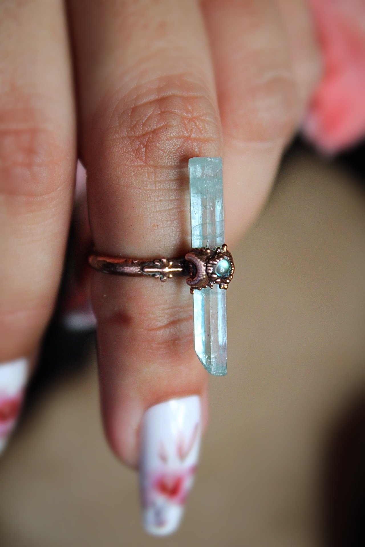 Stargazer aquamarine ring size 6.75