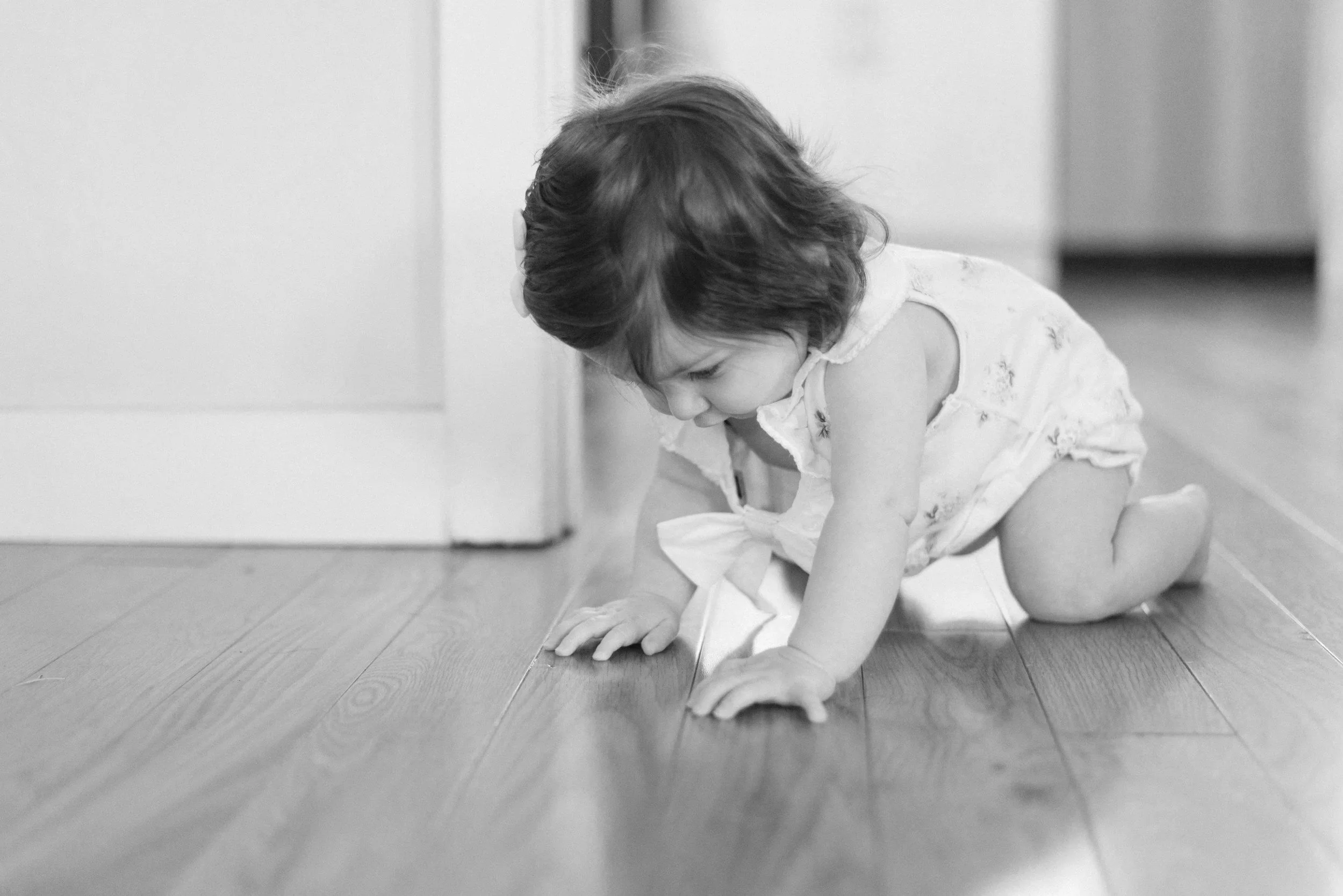 baby crawling on hands and knees