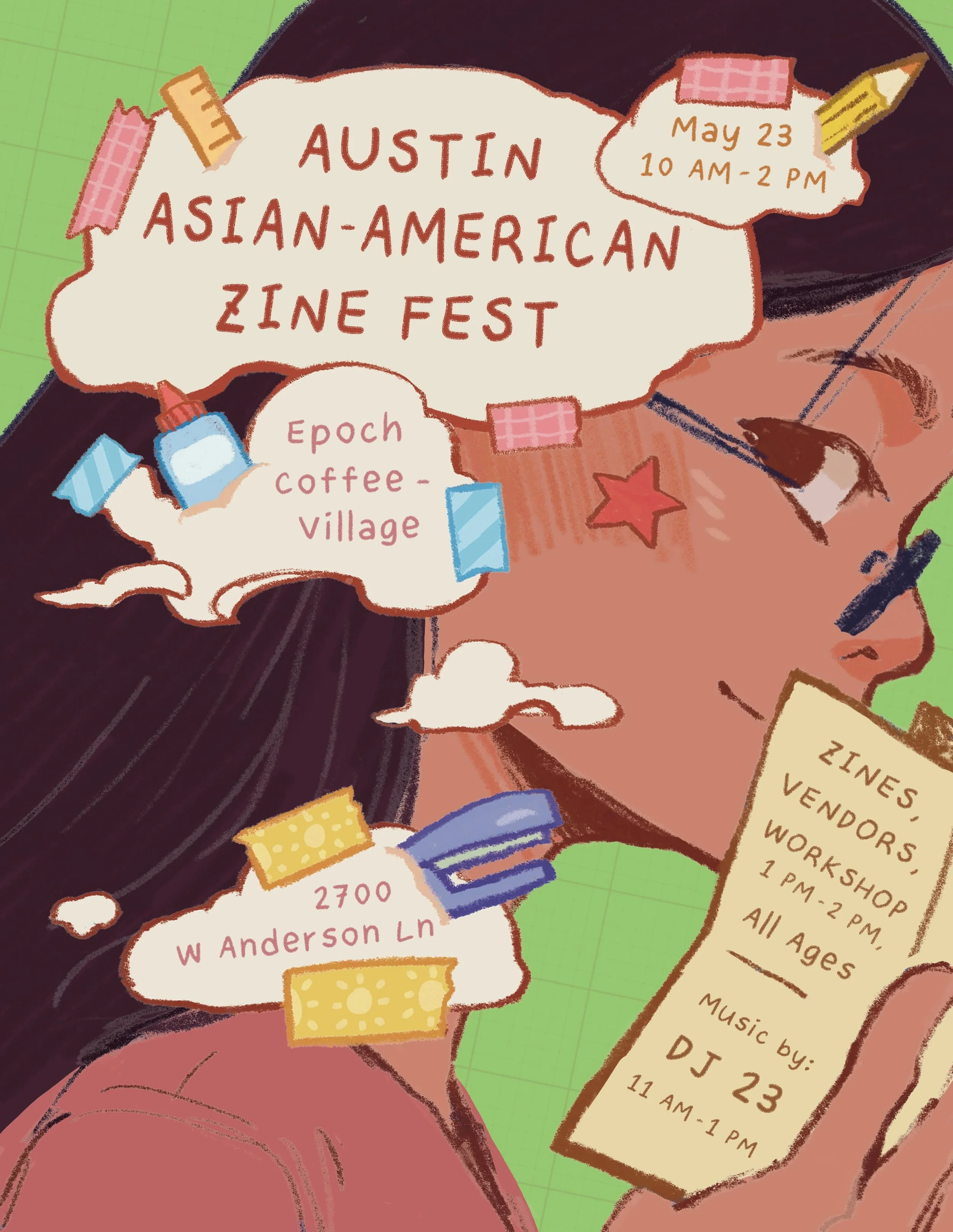 We&rsquo;re so excited to announce the lineup for Austin Asian-American Zine Fest on May 23rd from 10am-2pm at @epochcoffee - Village! Come celebrate AANHPI creators and AANHPI month with our lovely vendors, a doodling workshop, and some good tunes💞