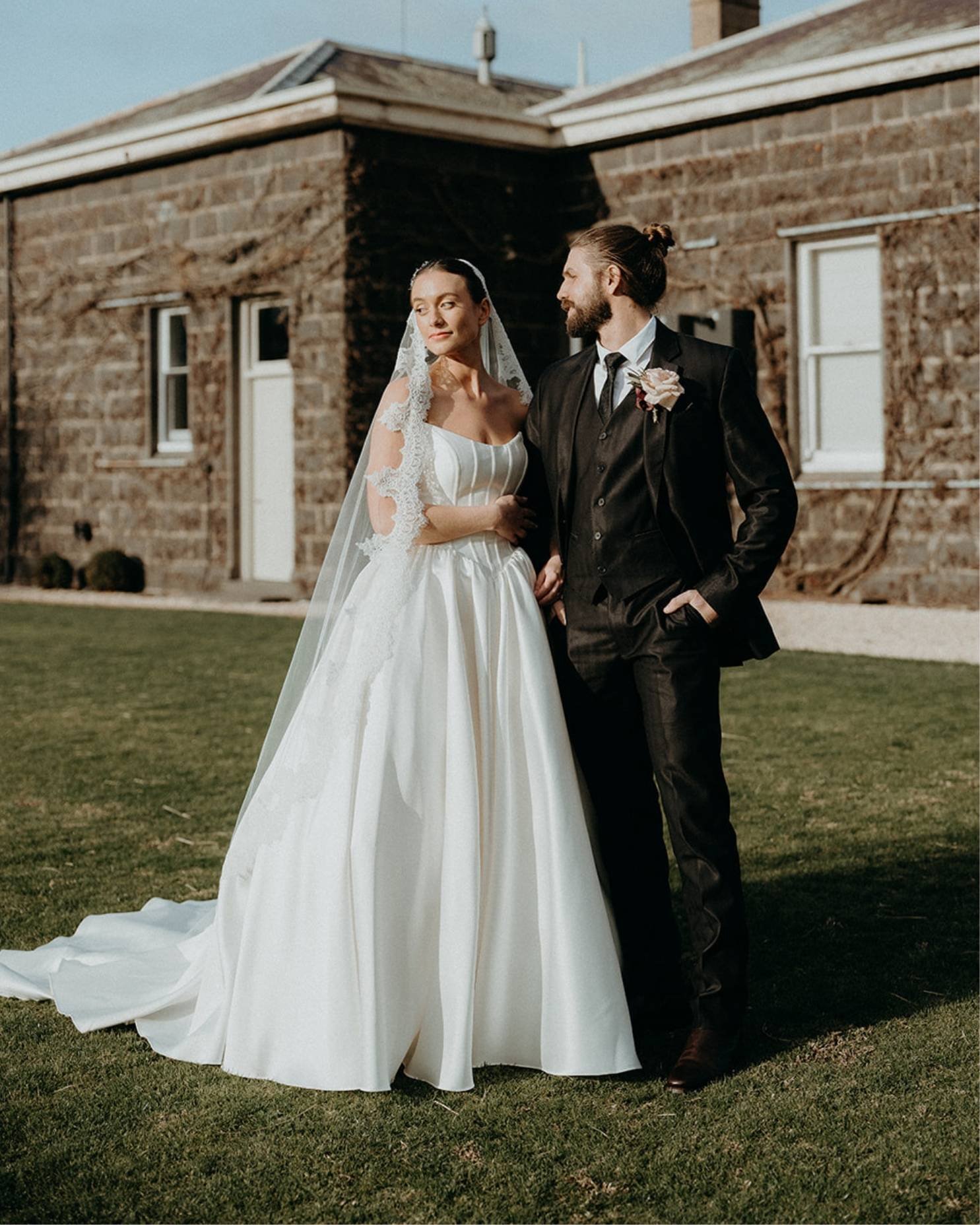 Bride wearing her wedding dress after professional alterations by Rachel’s Custom Sewing in Toowoomba