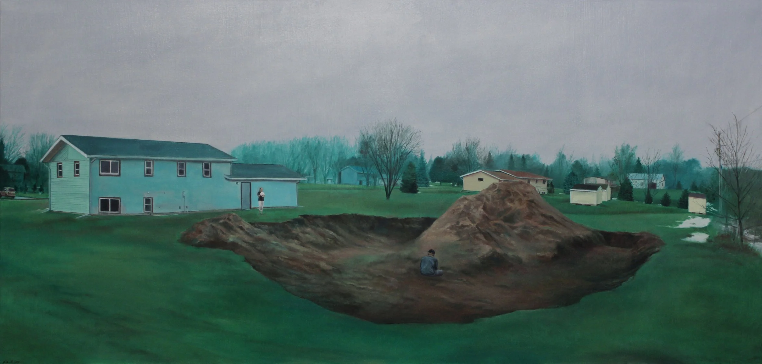 "Stearns County, Minnesota", Oil on Canvas, 24 x 50 inches, 2013
