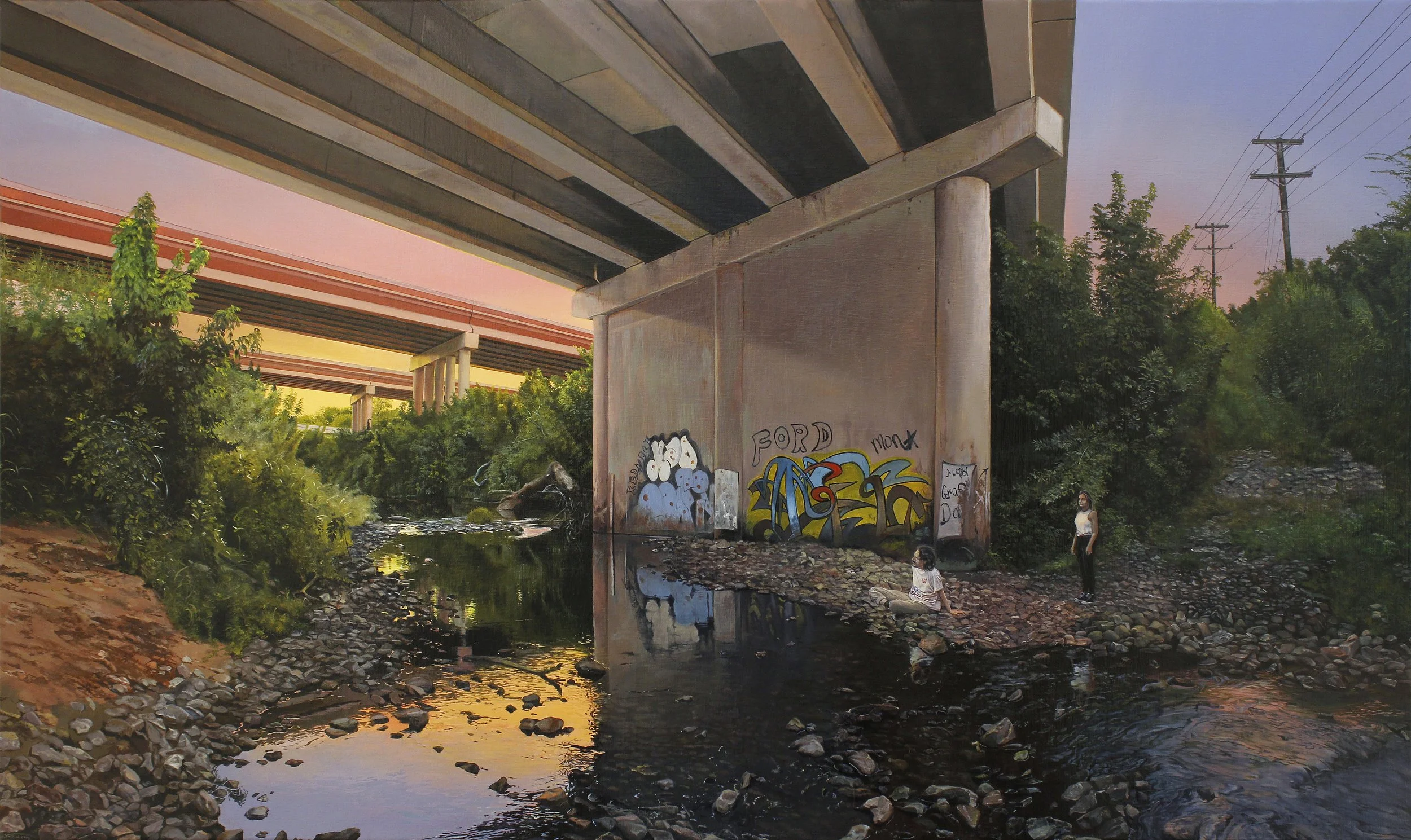 "Grapevine, Texas", Oil on Canvas, 24 x 40 inches, 2018
