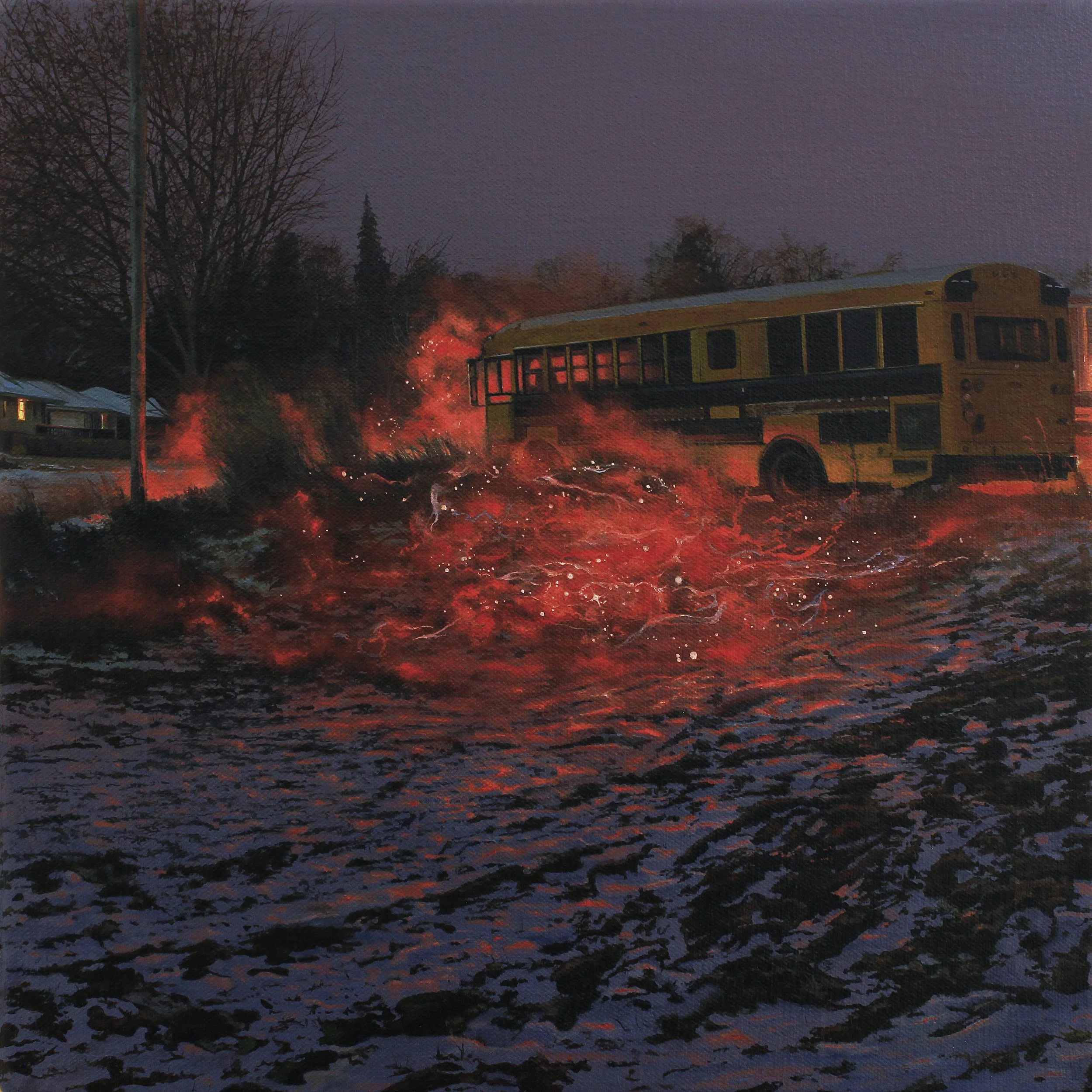 "Apparition (School Bus)", Oil on Canvas, 12 x 12 inches, 2019