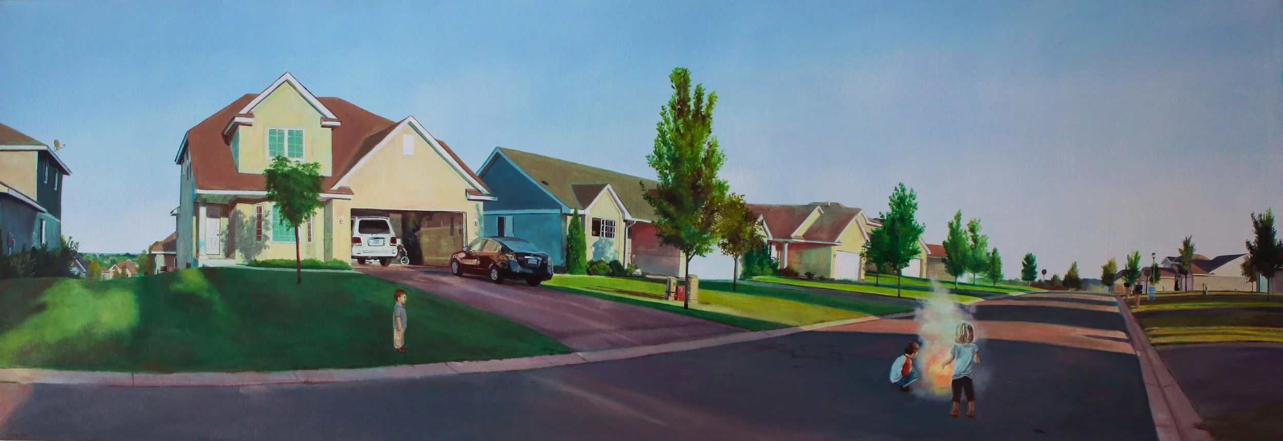 "Lakeville, Minnesota", Oil on Canvas, 24 x 72 inches, 2011