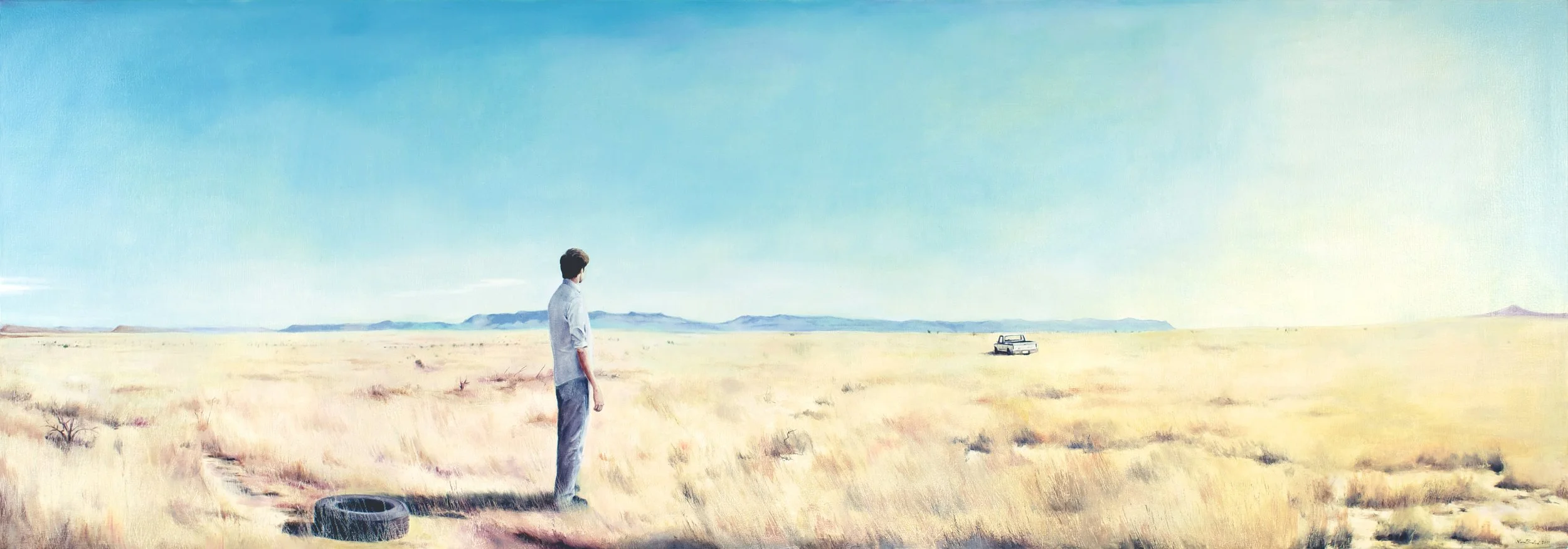 "Culberson, Texas", Oil on Canvas, 24 x 68 inches, 2011
