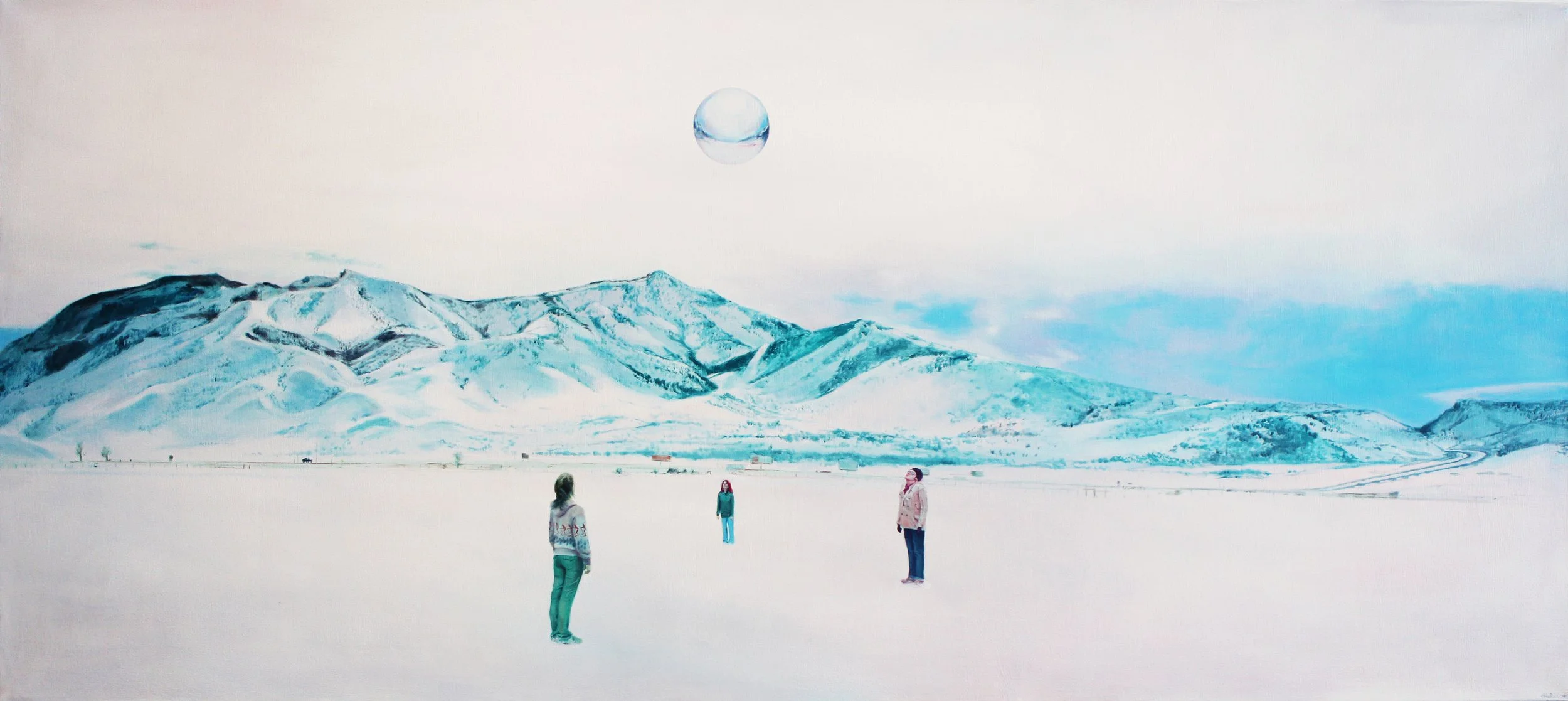 "Sighting Near Scipio, Utah", Oil on Canvas, 28 x 64 inches, 2011