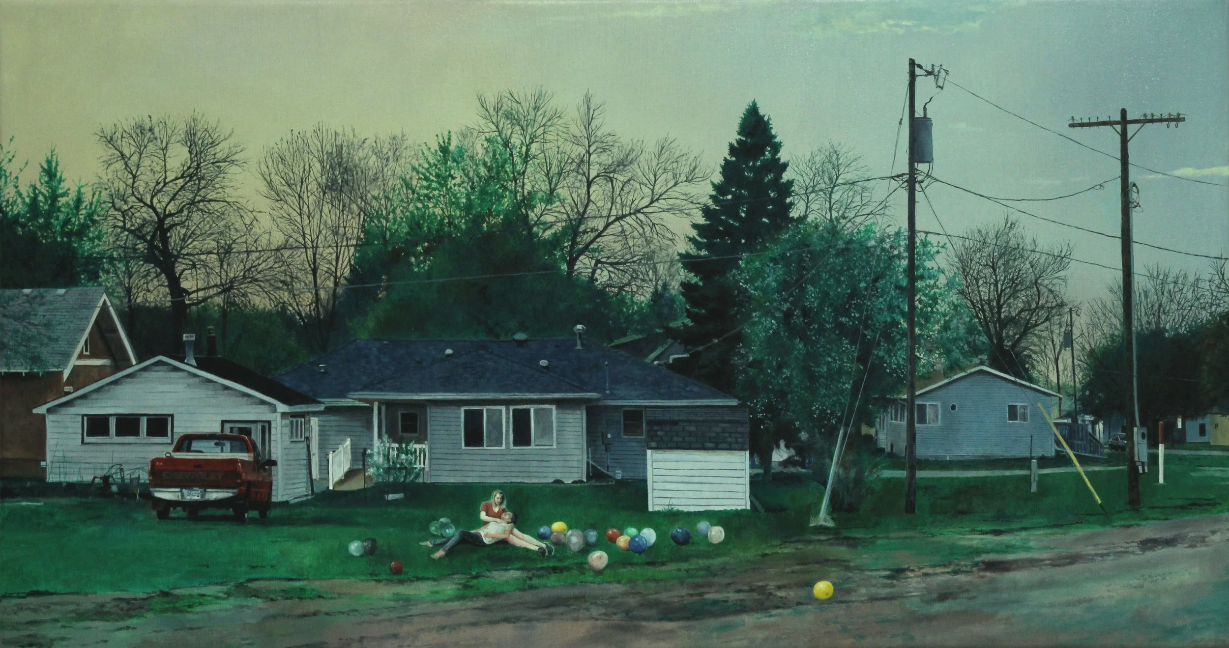 "Pipestone, Minnesota", Oil on Canvas, 18 x 34 inches, 2015