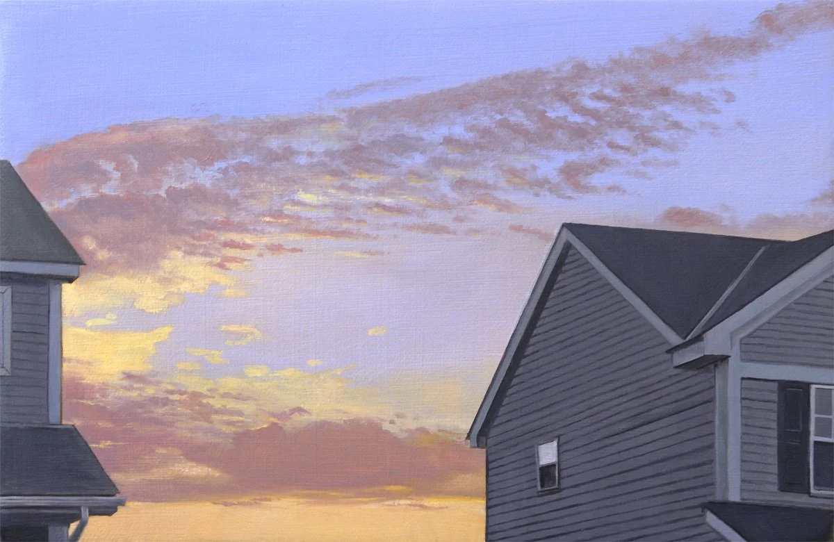 "Cloudscape, Maple Grove, Minnesota", Oil on Canvas, 6 x 9 inches, 2017