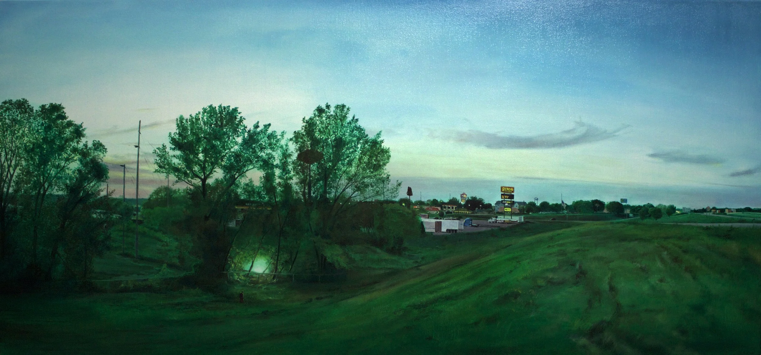 "Clear Lake, Iowa", Oil on Canvas, 28 x 60 inches, 2012