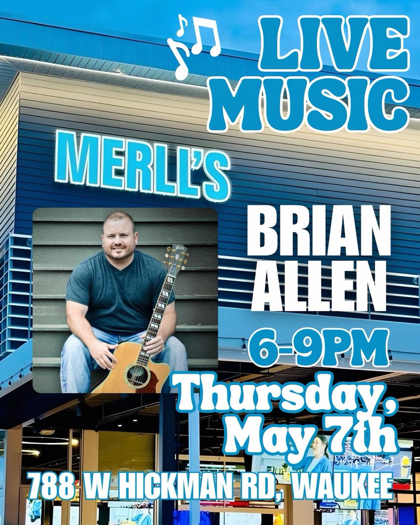 Ready for some more LIVE MUSIC out on the Merll&rsquo;s patio?🤩🎶
Join us tomorrow night at 6pm for Brian Allen!🎉

#merlls #merllspubpatio #livemusic #patioseason #waukeeiowa