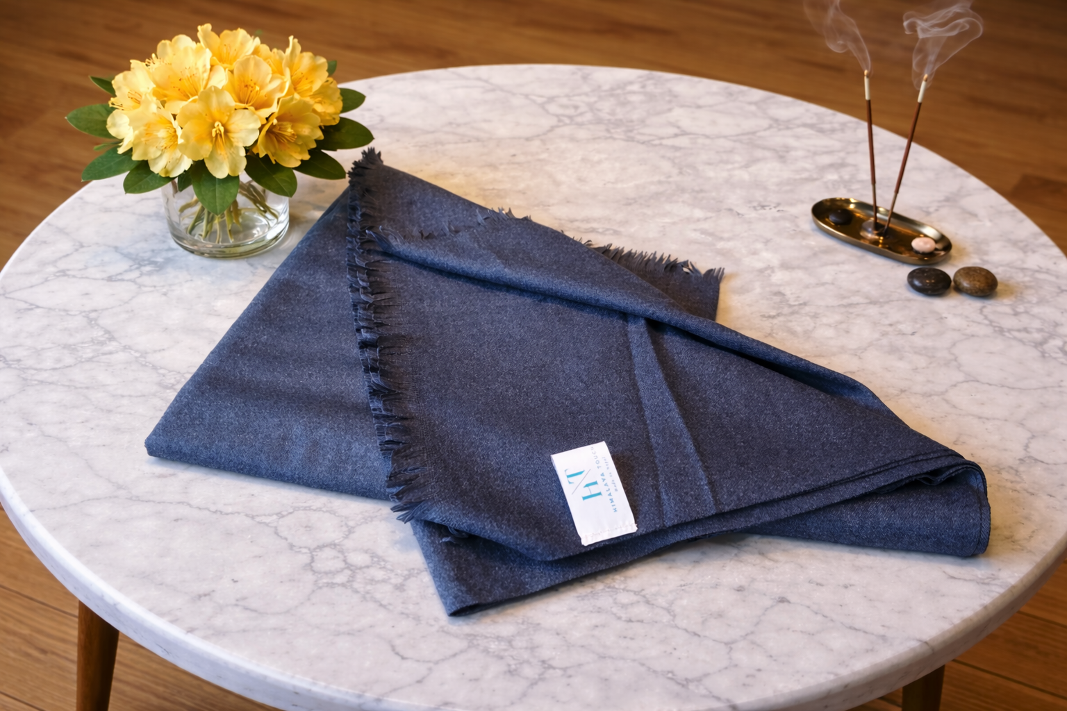 Blue/Grey Cashmere and Wool Scarf