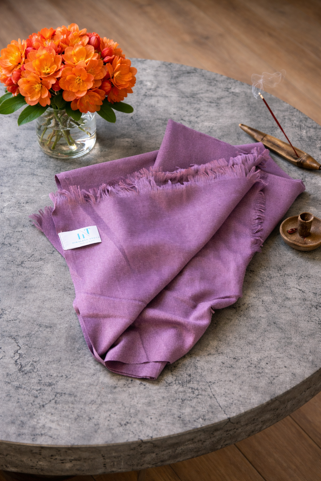 Royal Purple Cashmere and Wool Scarf