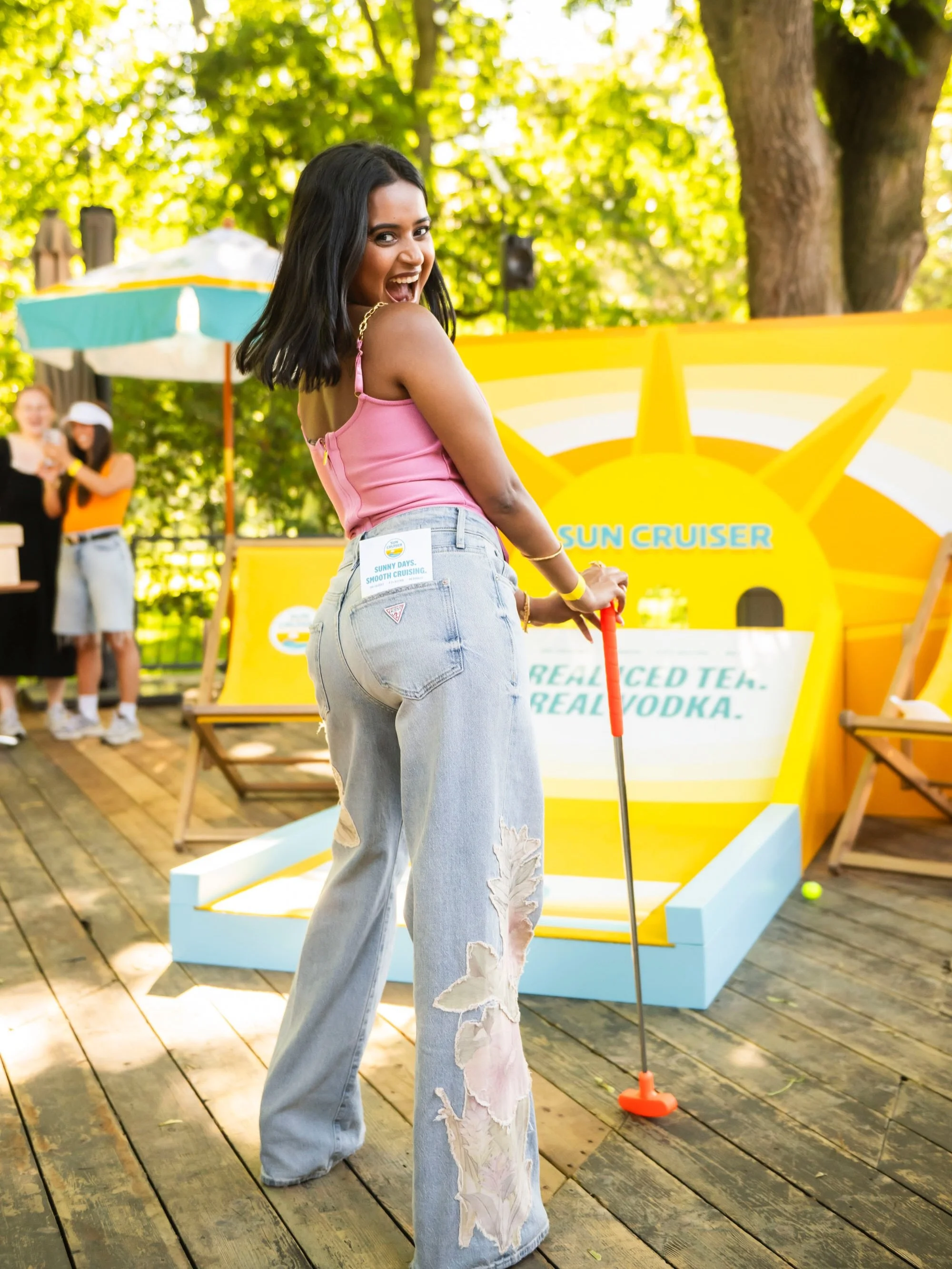 Favourite event project of 2026, no contest. ⛳️

The Sun Cruiser Invitational: a 9-hole mini putt course. Mad Bash handed me the project with a loose idea for each hole and trusted me to run with it. I designed it, rendered it, and worked with the te