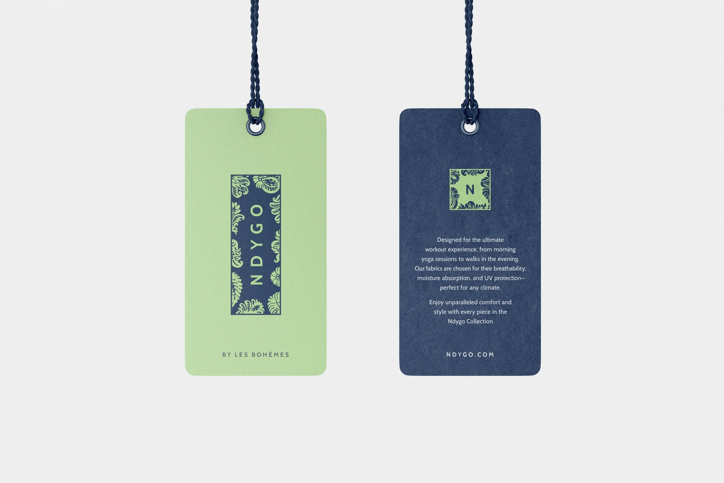French Fox Design: Ndygo by Les Bohèmes, Printed Clothing Hang Tag Front & Back