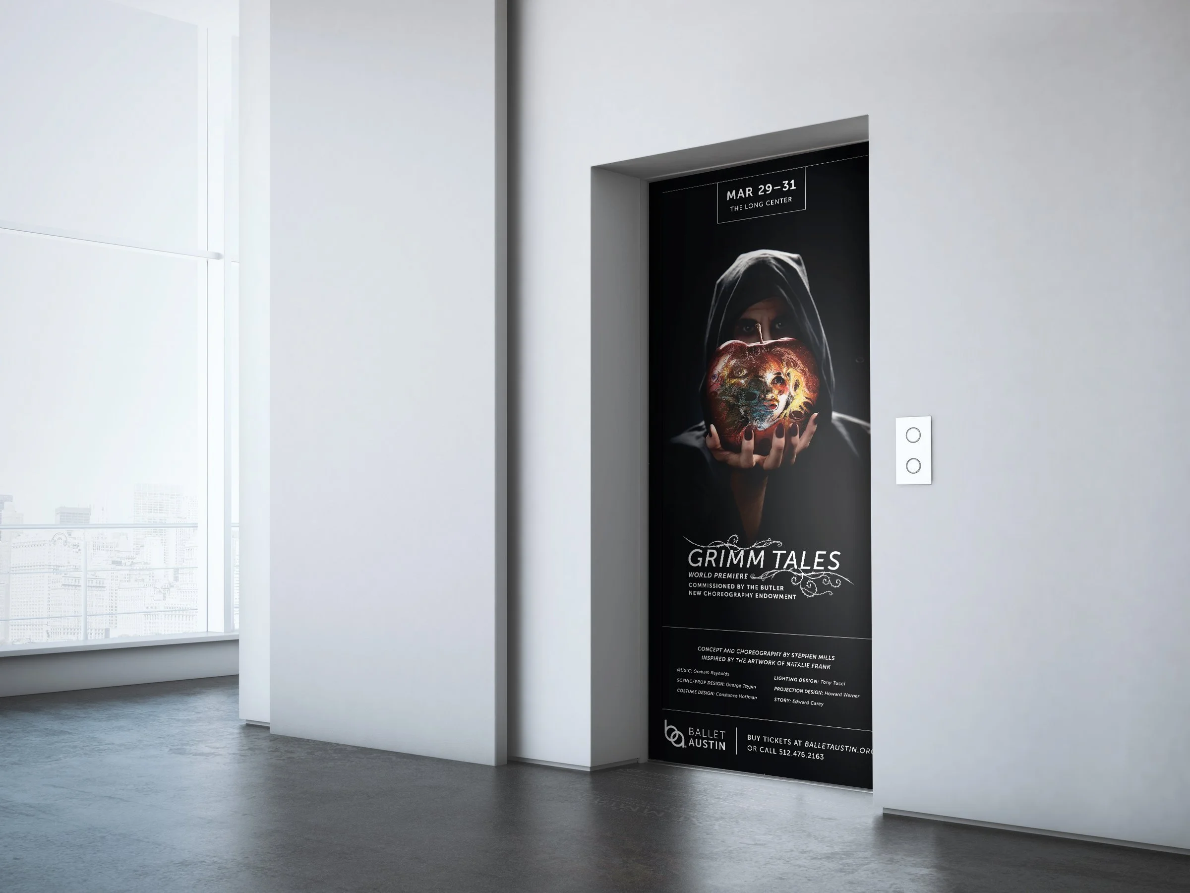 French Fox Design: Ballet Austin, 2018/19 Season Elevator Signage