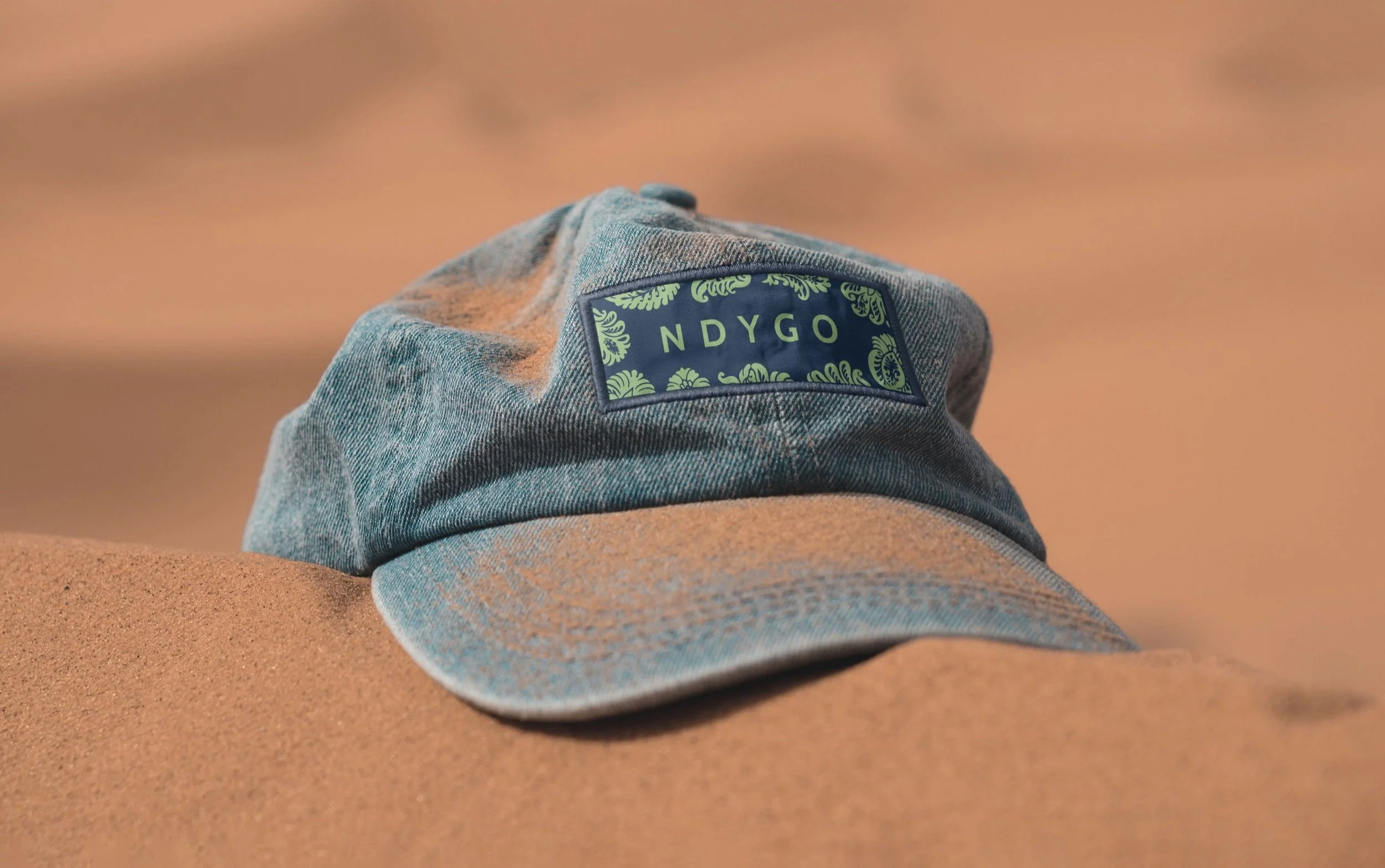 French Fox Design: Ndygo by Les Bohèmes, Denim Baseball Hat with Ndygo Patch