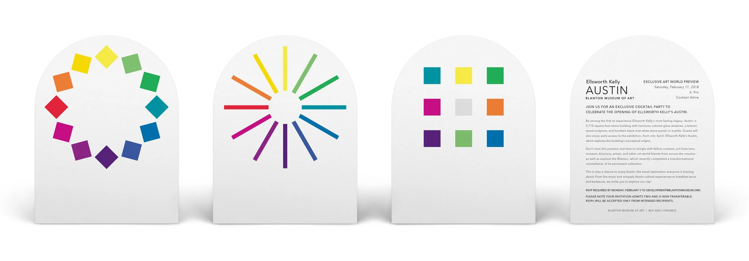 French Fox Design: Blanton Museum of Art 2018 Ellsworth Kelly's Austin Unveiling, Printed Invitation Suite