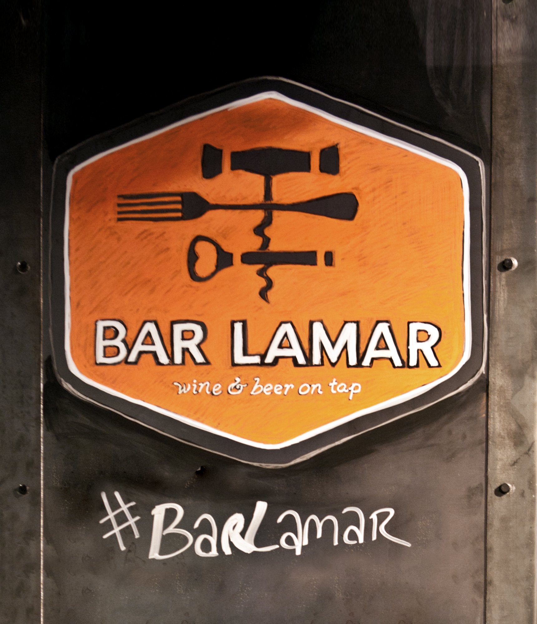 French Fox Design: Whole Foods Market, Bar Lamar Wine & Beer Taproom Identity Logo Appearing on Chalkboard