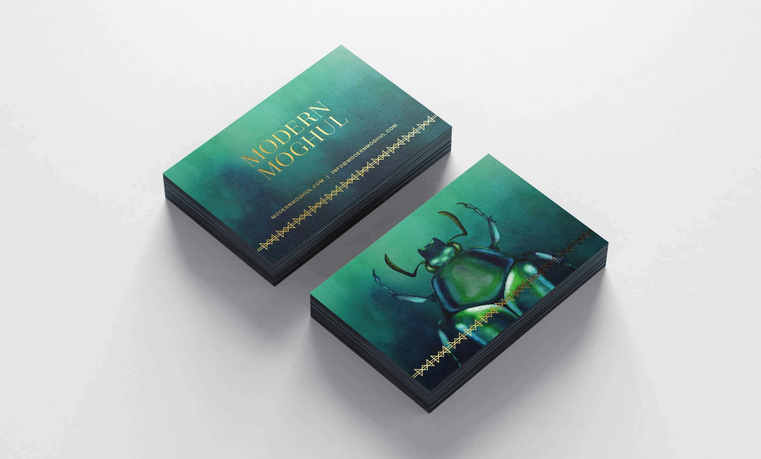 French Fox Design: Modern Moghul Insert Featuring a Scarab Beetle Illustration