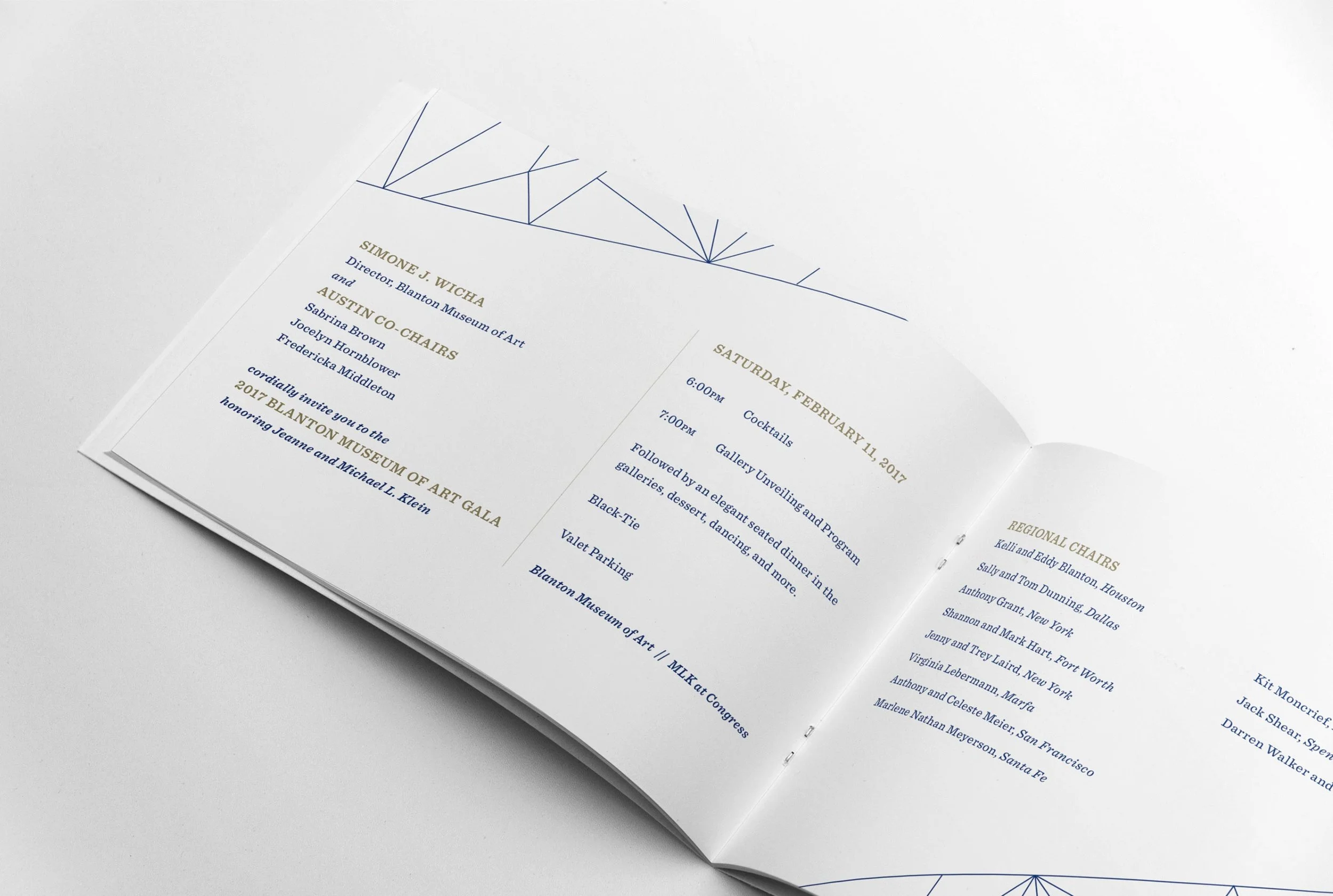 French Fox Design: Blanton Museum of Art 2017 Gala, Printed Saddle-stitched Invitation Interior
