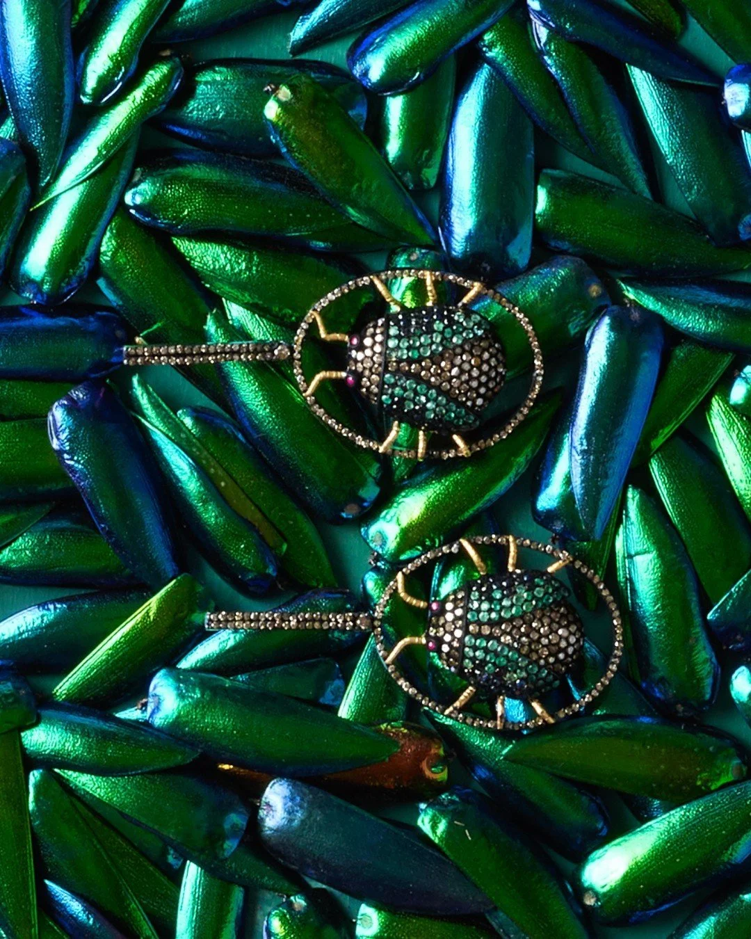 French Fox Design: Modern Moghul Scarab Beetle Earrings
