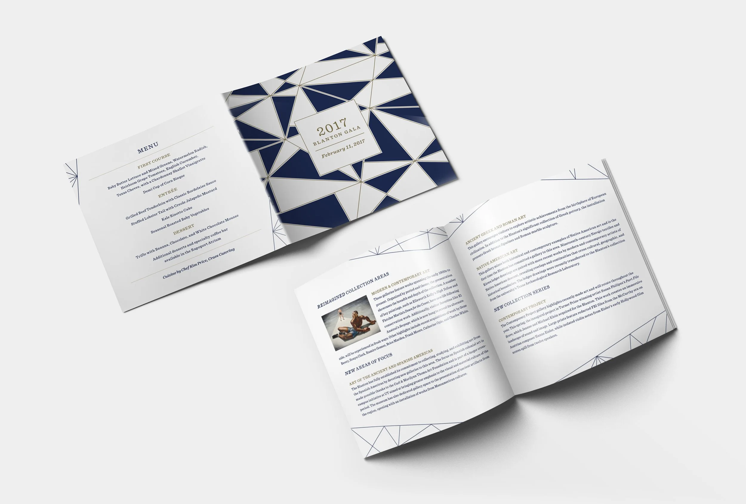 French Fox Design: Blanton Museum of Art 2017 Gala, Printed Saddle-stitched Program Cover, Back Cover & Interior