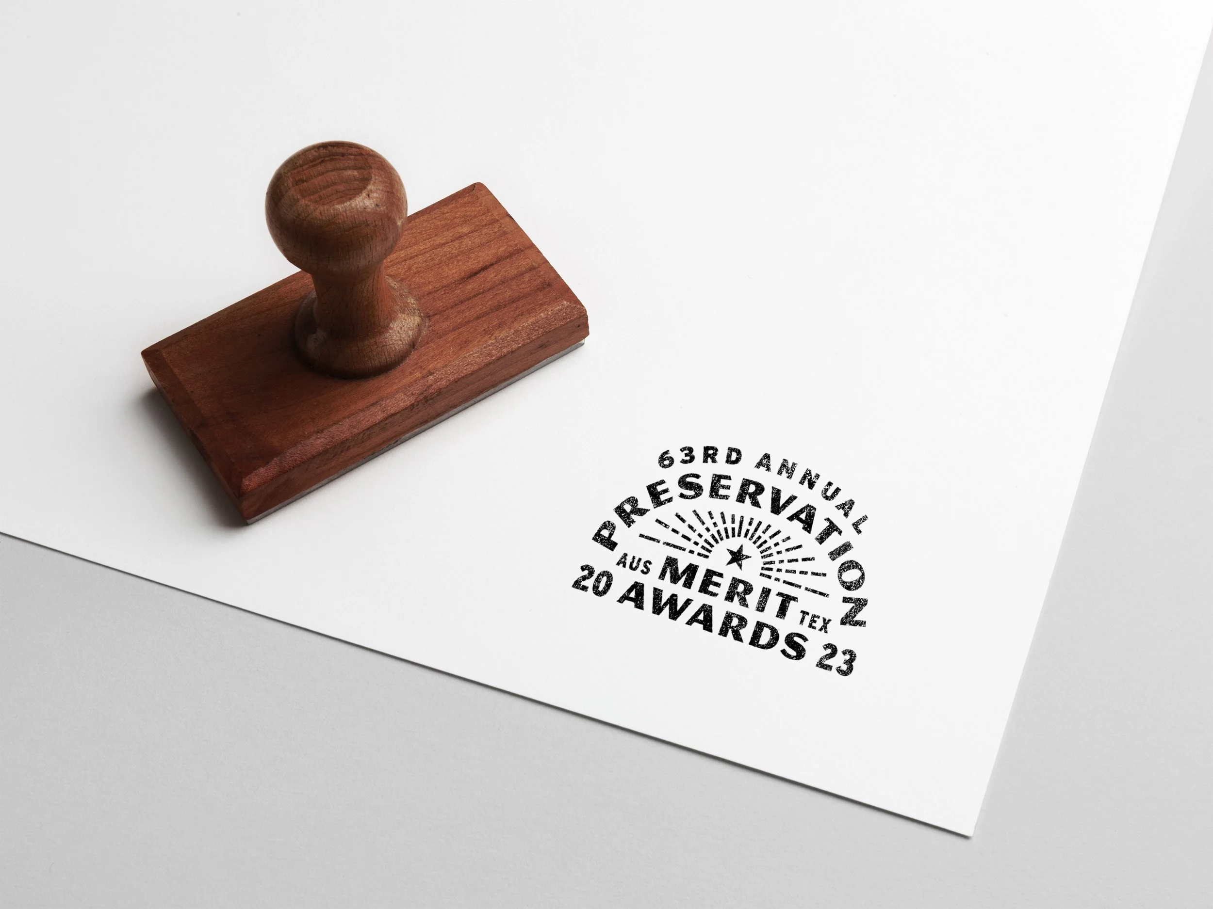 French Fox Design: Preservation Austin 2023 Merit Awards, Stamped Identity Logo